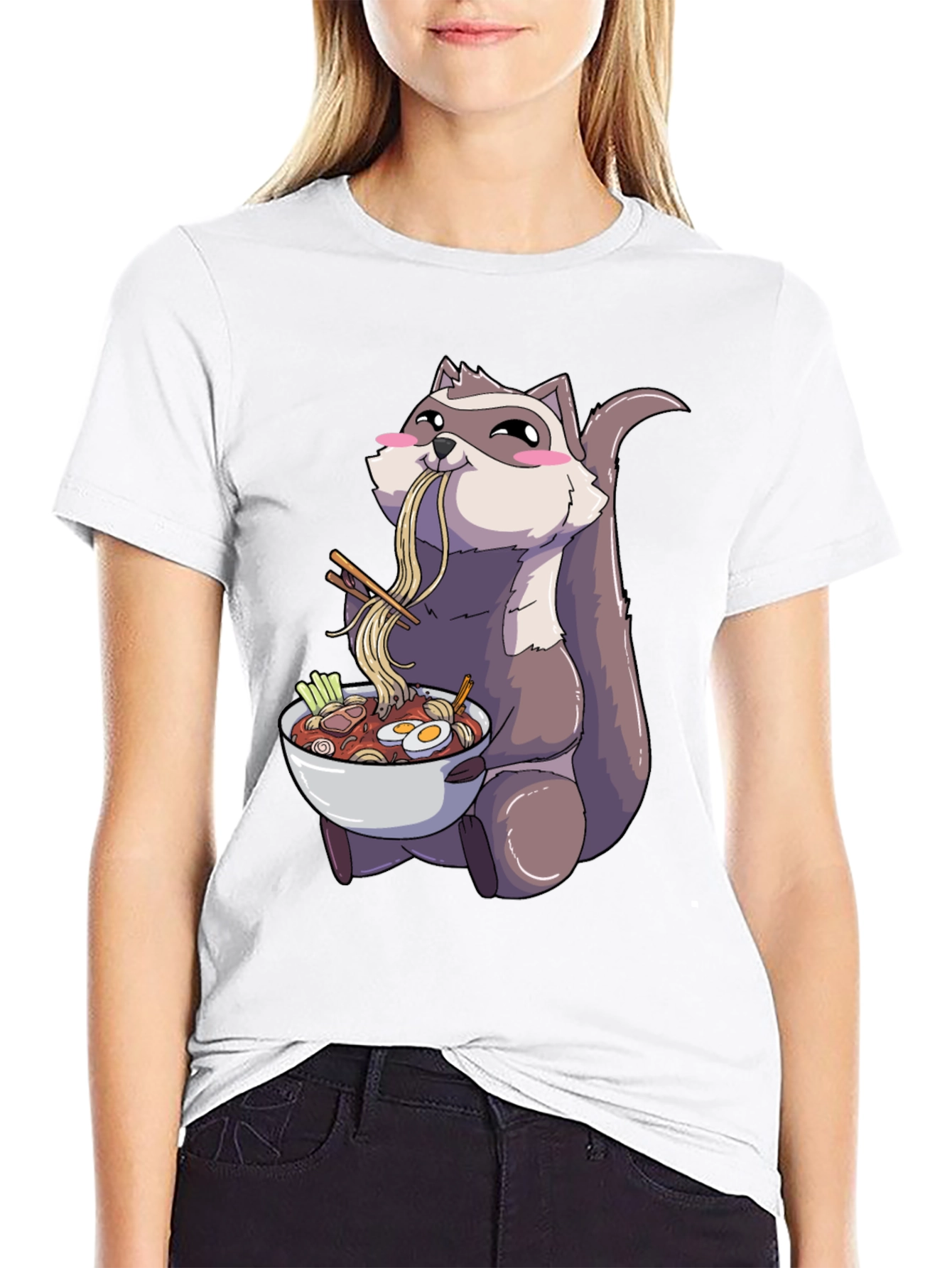 Raccoon Ramen T-Shirt - Anime Style Comfort
