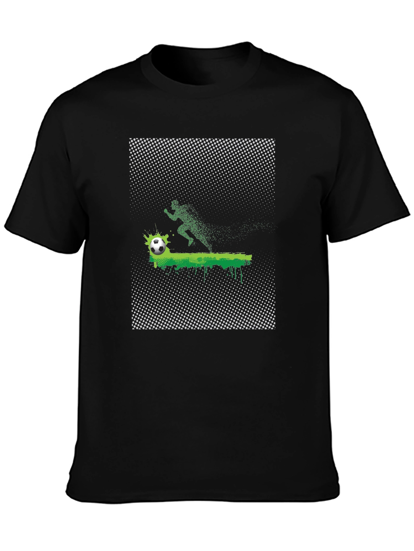 Soccer Runner Graphic Tee - Black Cotton Blend