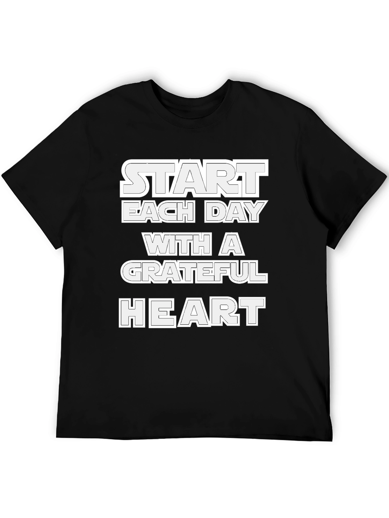 Grateful Heart Black Graphic T-Shirt