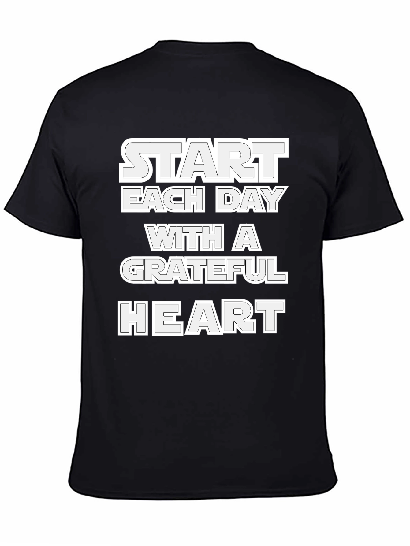 Grateful Heart Black Graphic T-Shirt