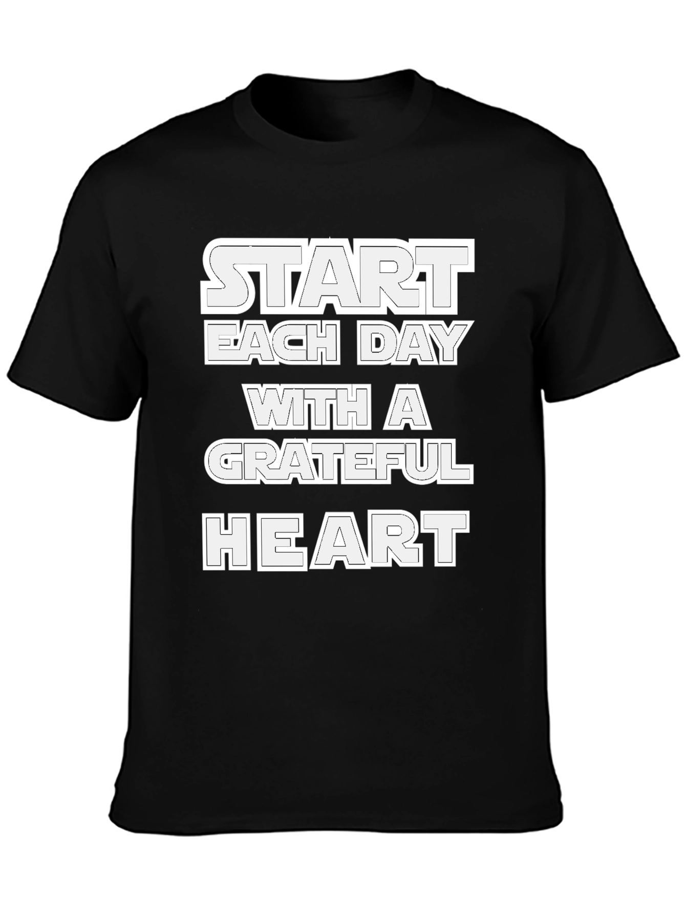 Grateful Heart Black Graphic T-Shirt