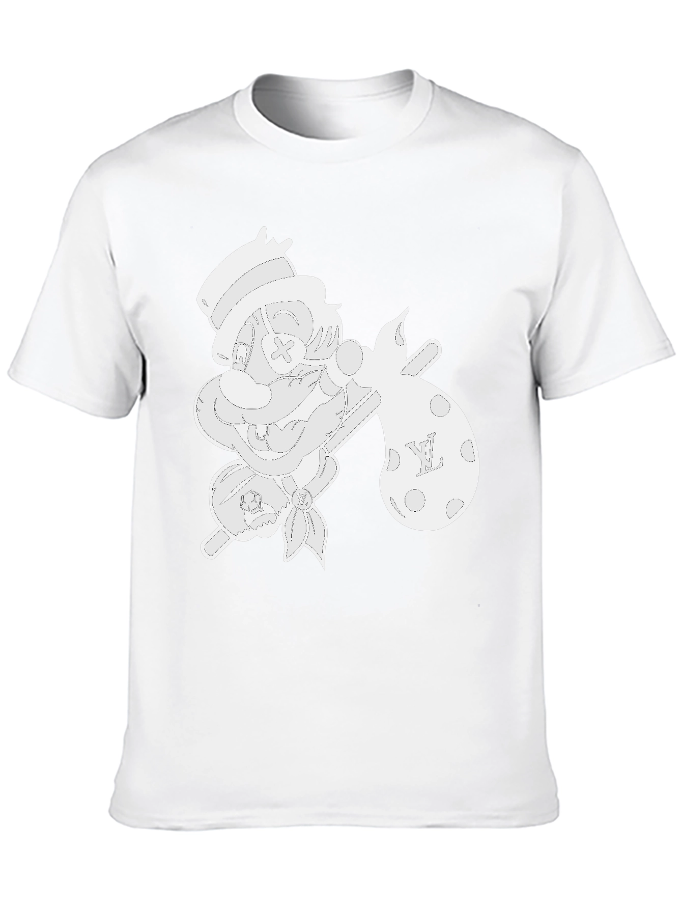 Cartoon Hobo Graphic Tee - Black Cotton Blend