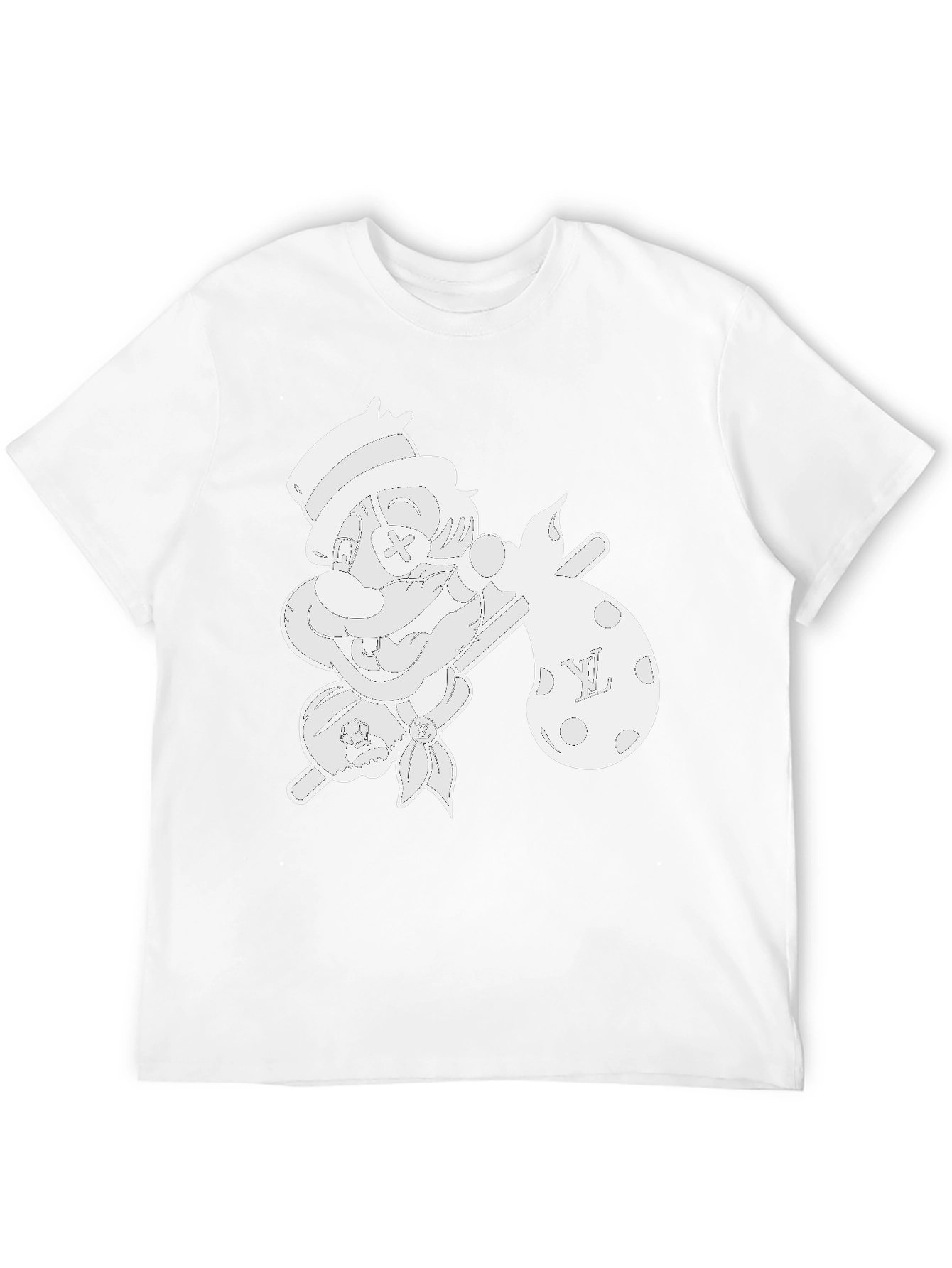 Cartoon Hobo Graphic Tee - Black Cotton Blend
