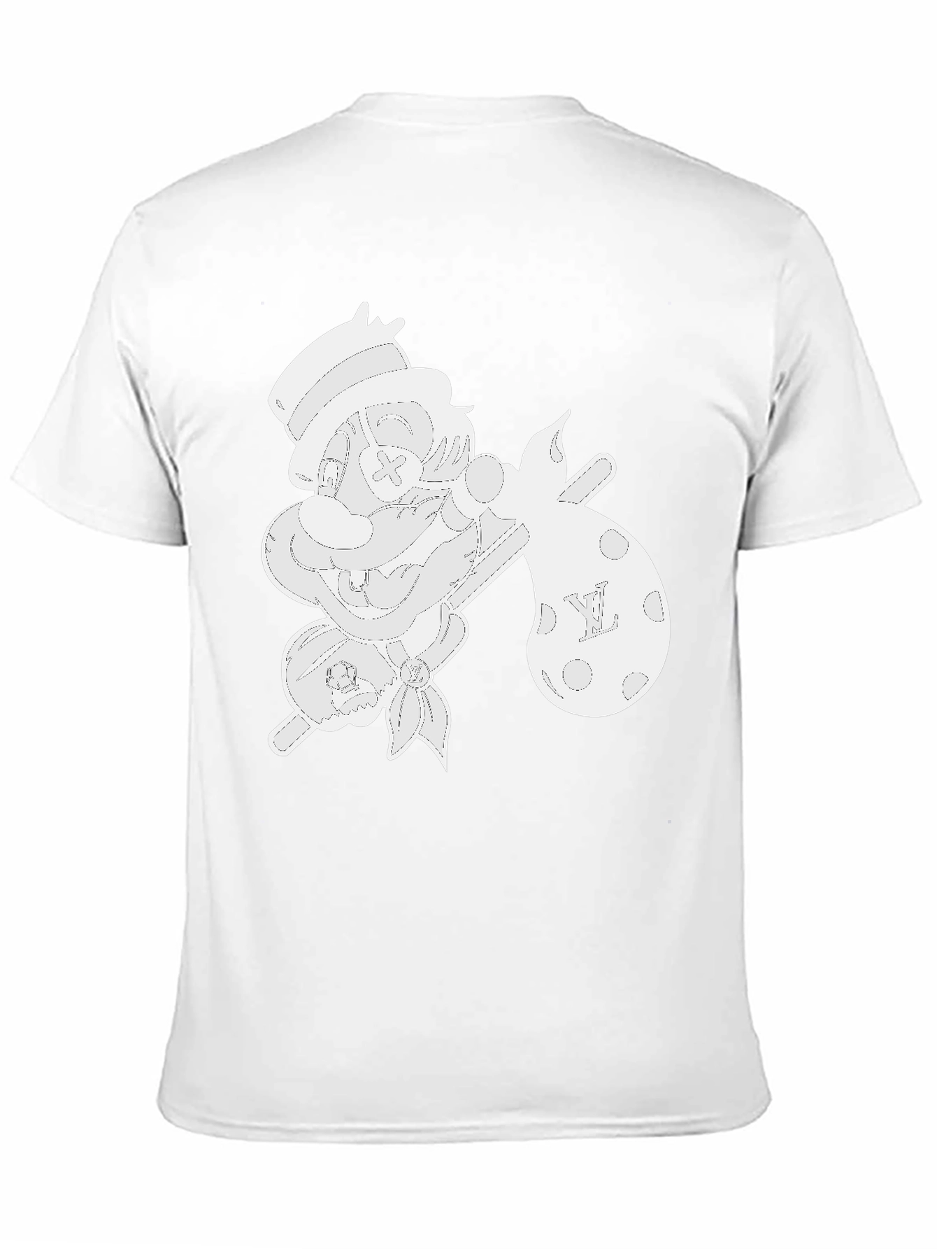 Cartoon Hobo Graphic Tee - Black Cotton Blend