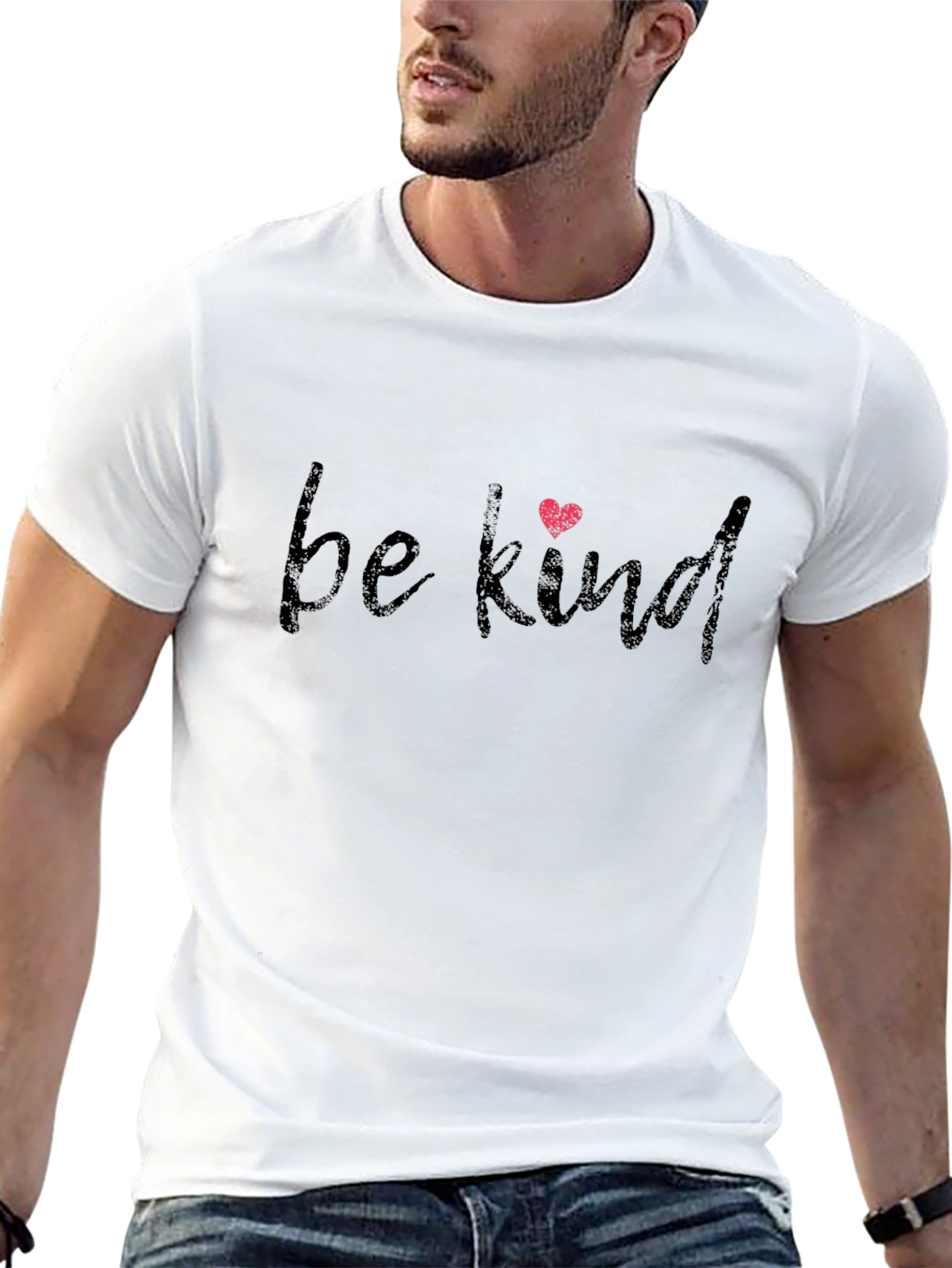 Be Kind T-Shirt -  Black Graphic Tee with Heart