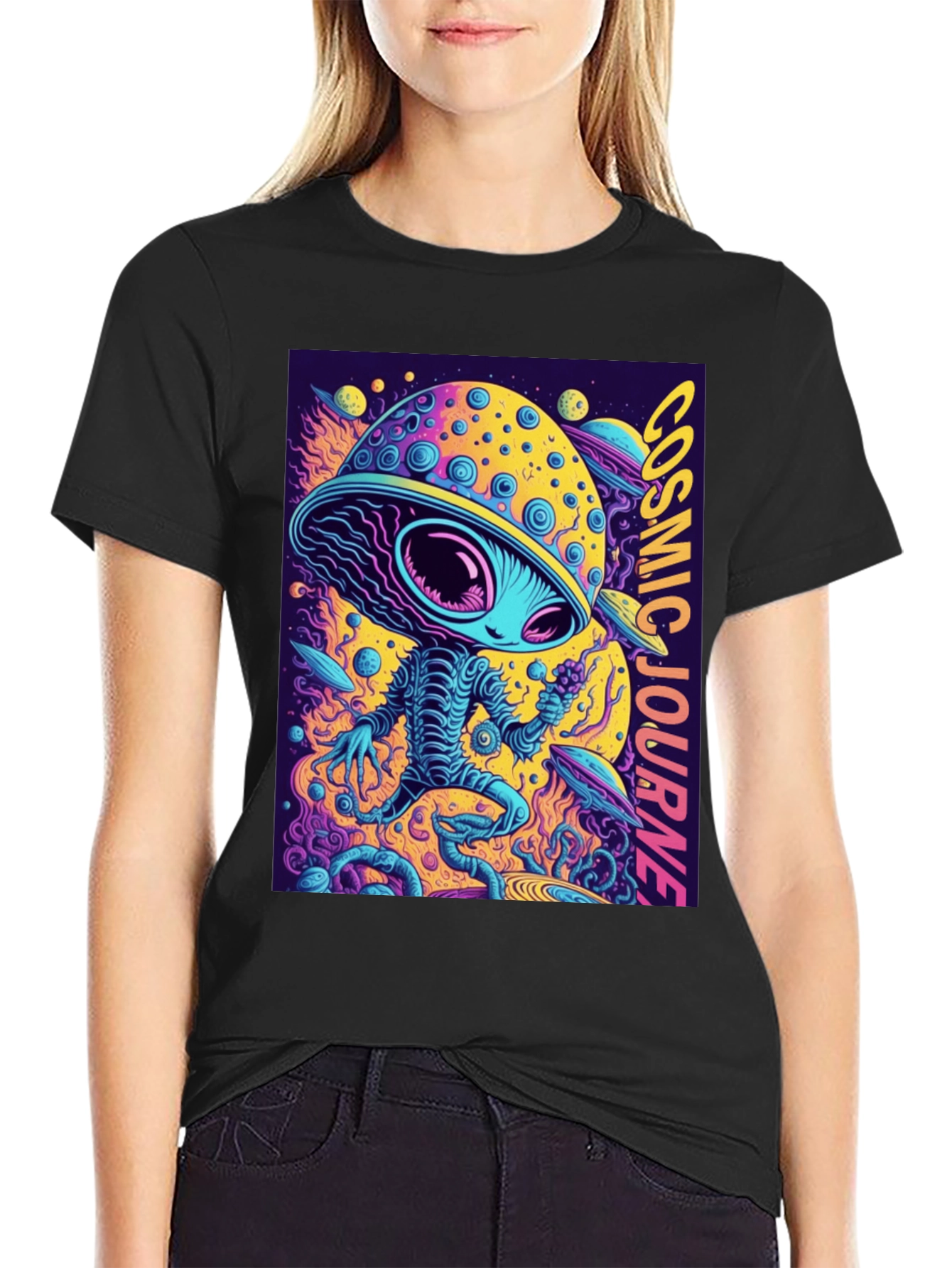 Cosmic Alien T-Shirt - Journey Through Space