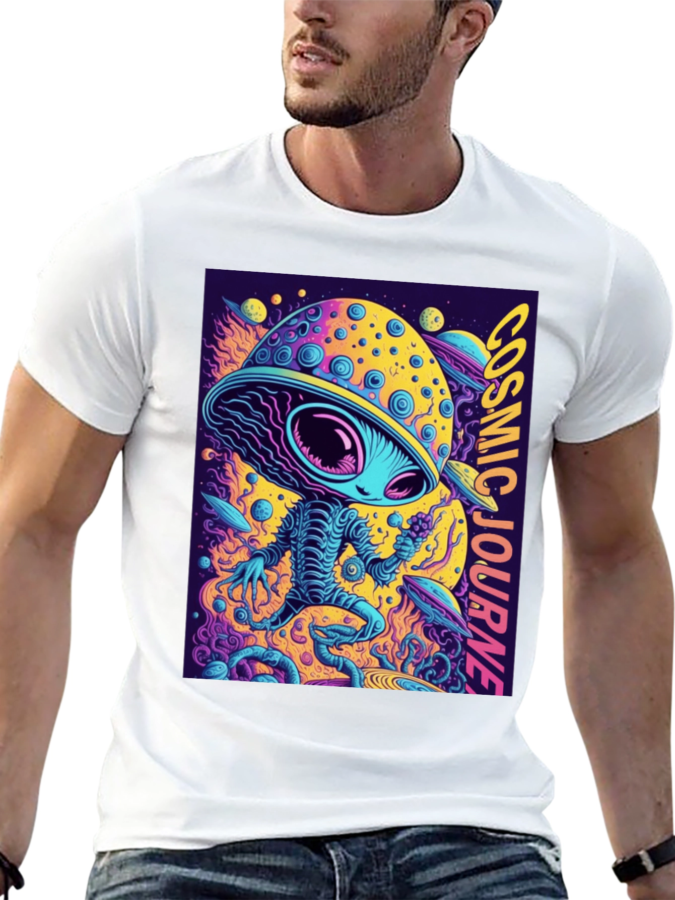 Cosmic Alien T-Shirt - Journey Through Space