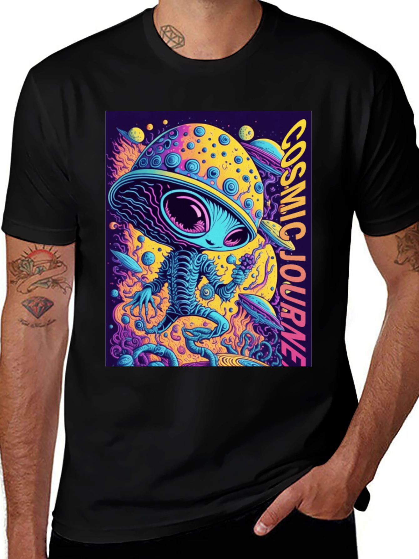 Cosmic Alien T-Shirt - Journey Through Space
