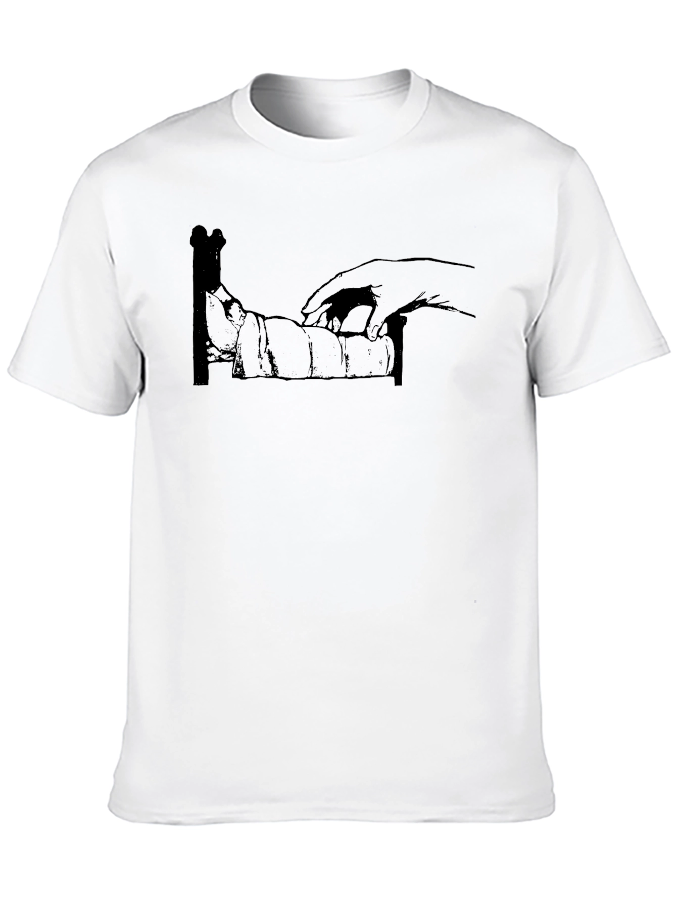 Humorous Hand-Bed T-Shirt