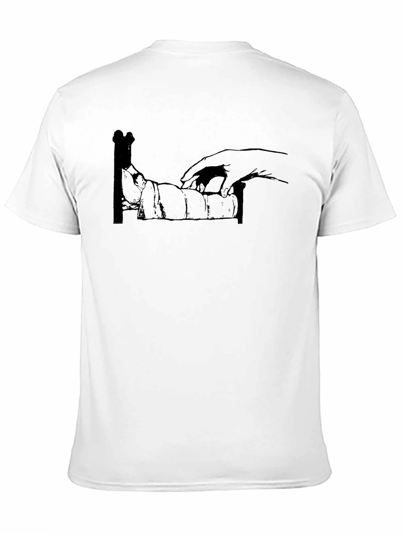 Humorous Hand-Bed T-Shirt