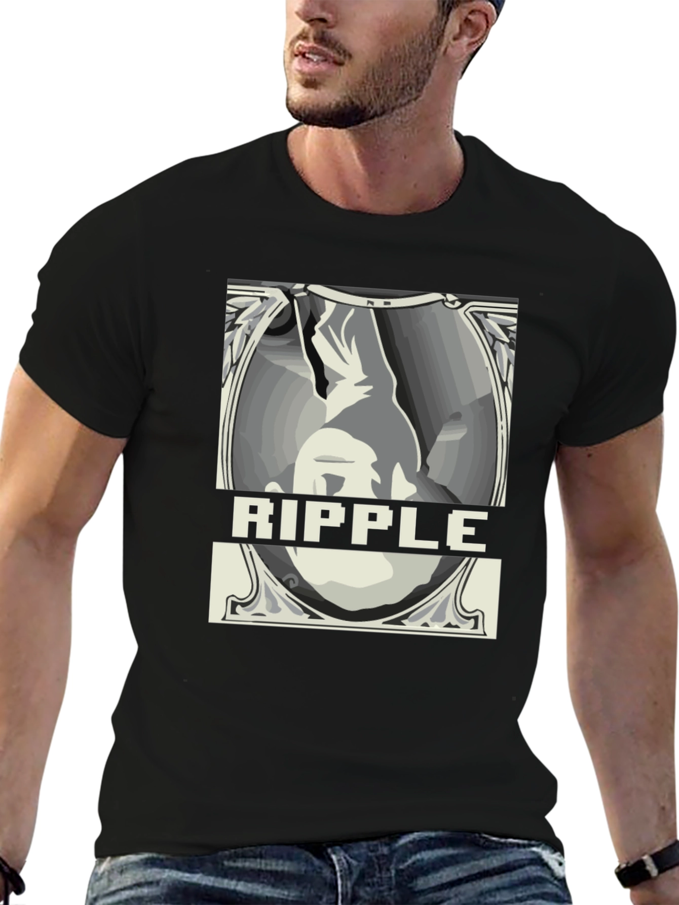 Ripple Graphic Tee - Crypto Currency Black T-Shirt