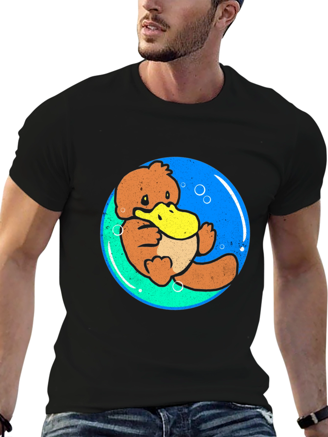 Psyduck Bubble T-Shirt - Black Cotton Tee