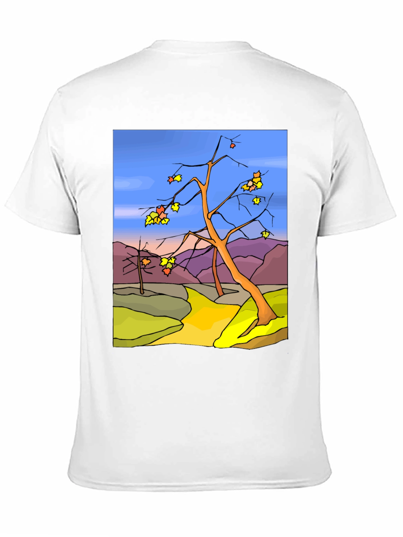 Autumn Landscape Graphic Tee - Black