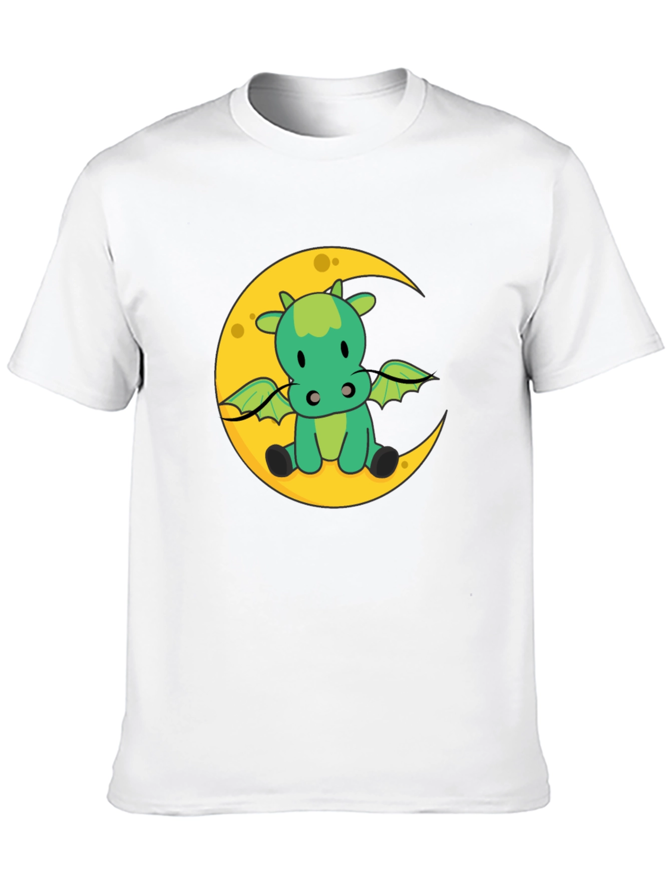 Cute Dragon on Moon Graphic T-Shirt