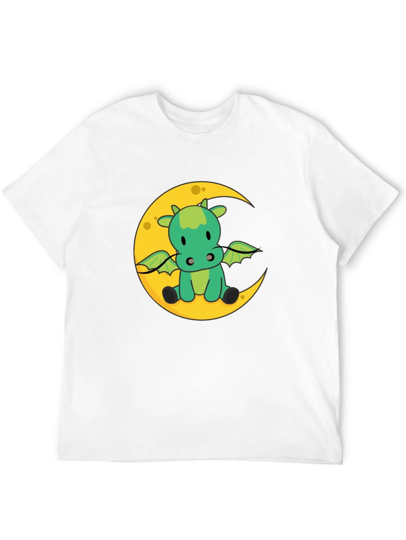 Cute Dragon on Moon Graphic T-Shirt