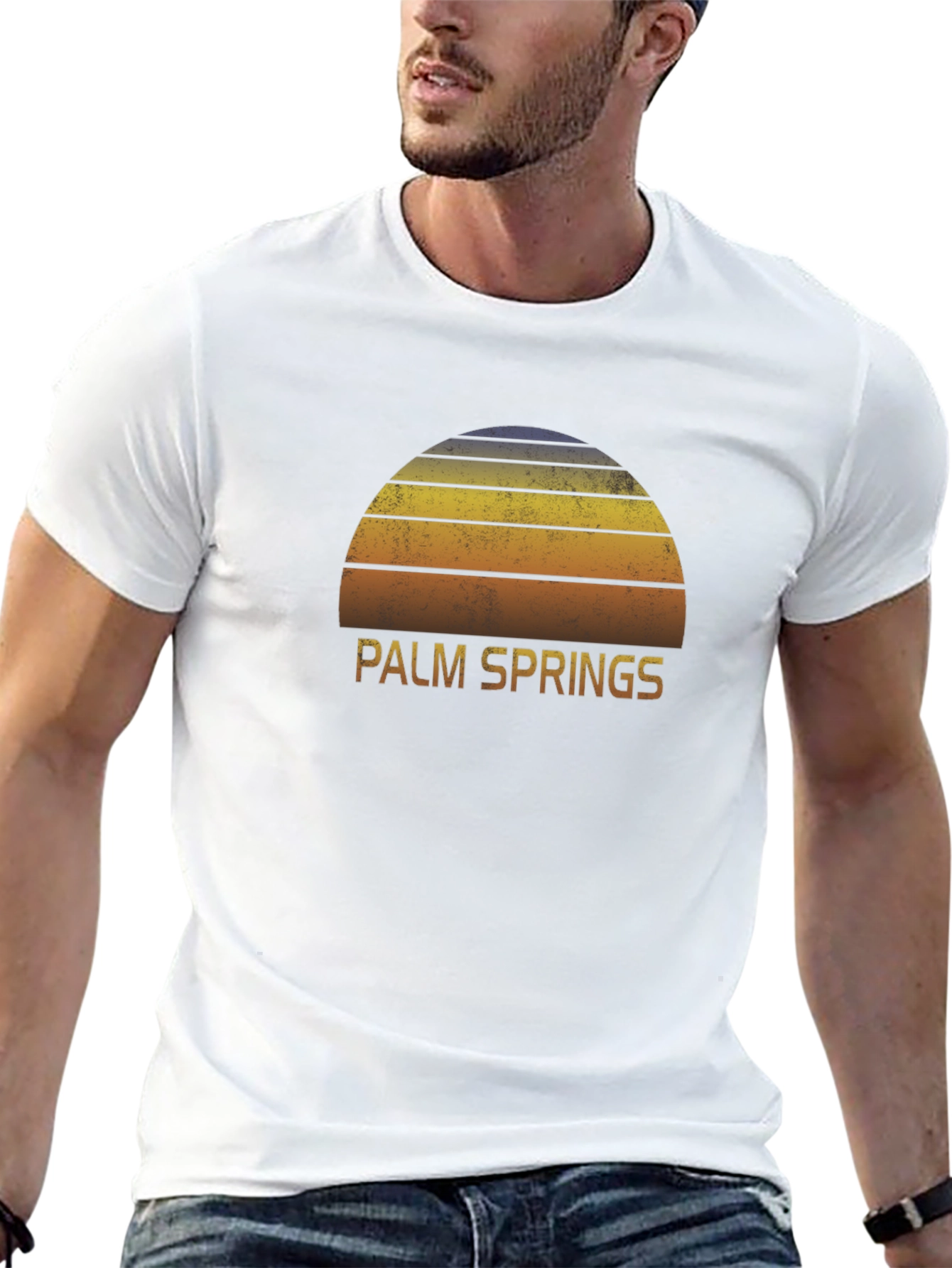 Palm Springs Retro Sunset Graphic Tee