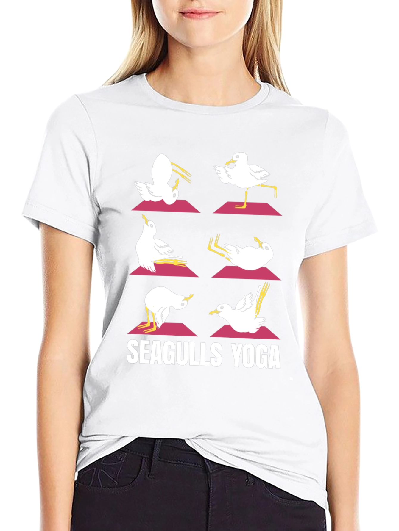 Seagulls Yoga Graphic T-Shirt