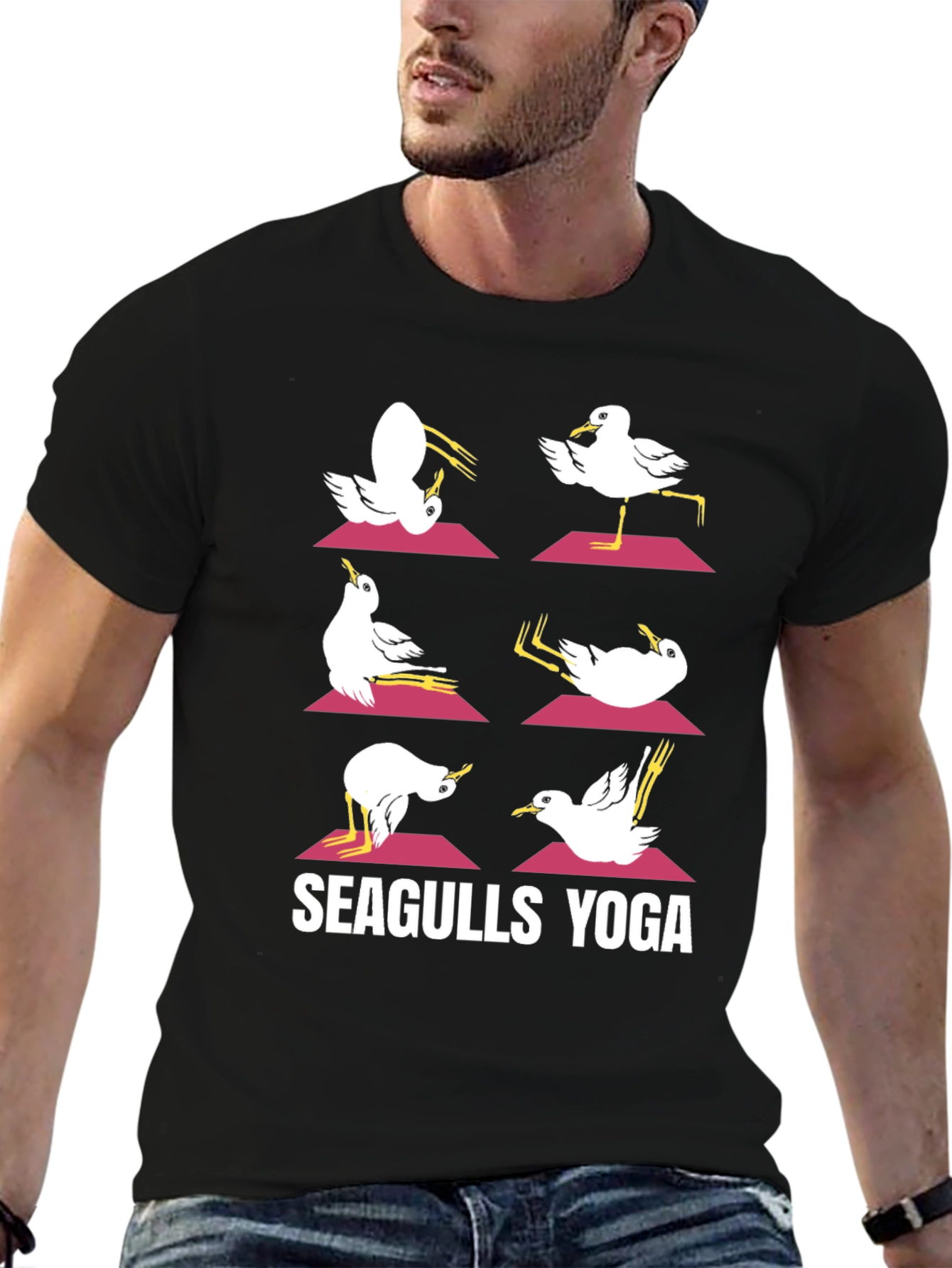 Seagulls Yoga Graphic T-Shirt