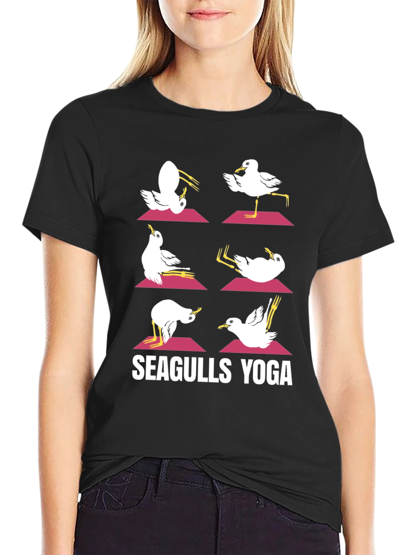 Seagulls Yoga Graphic T-Shirt