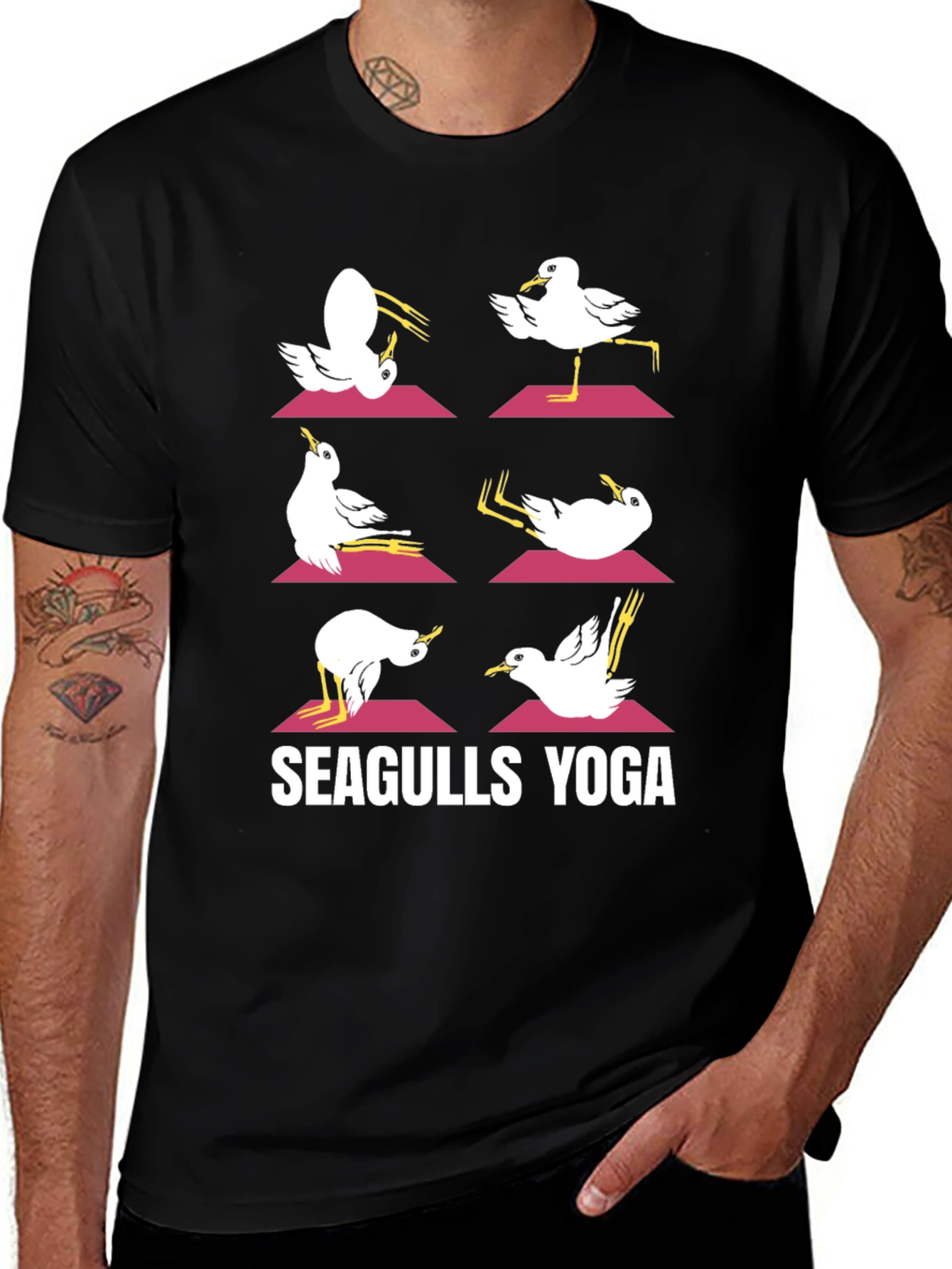 Seagulls Yoga Graphic T-Shirt