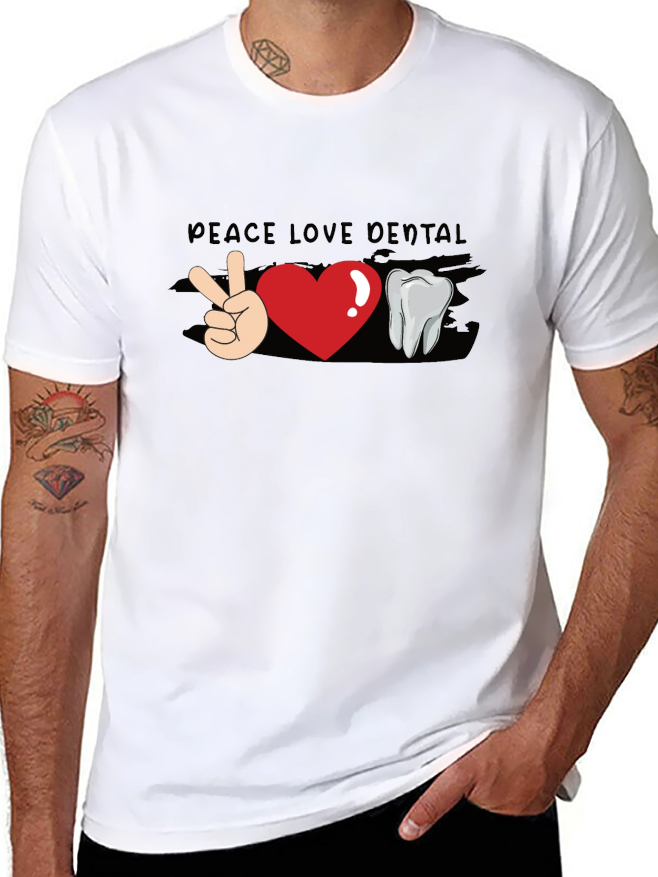 Peace Love Dental T-Shirt - Funny Dentist Tee