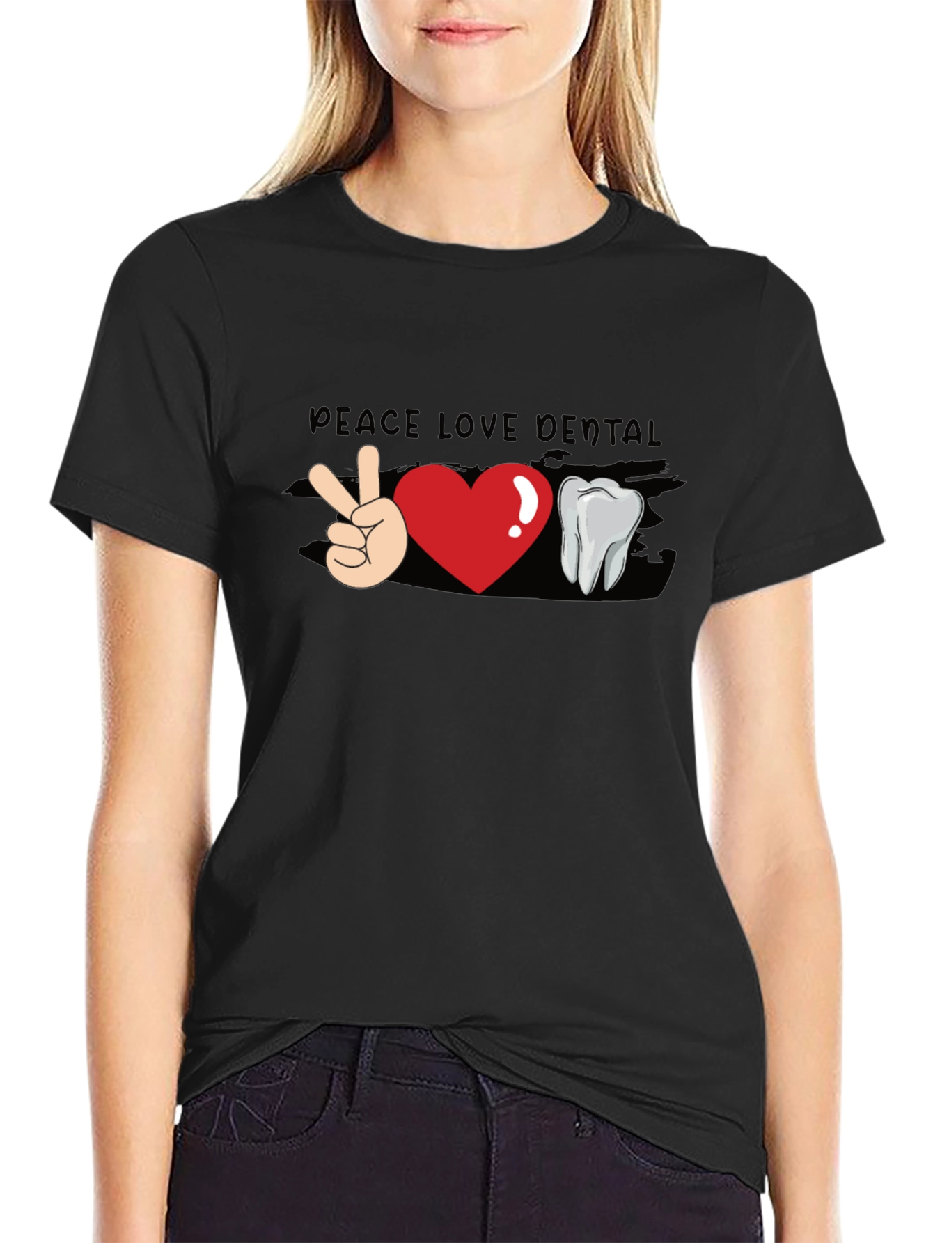Peace Love Dental T-Shirt - Funny Dentist Tee