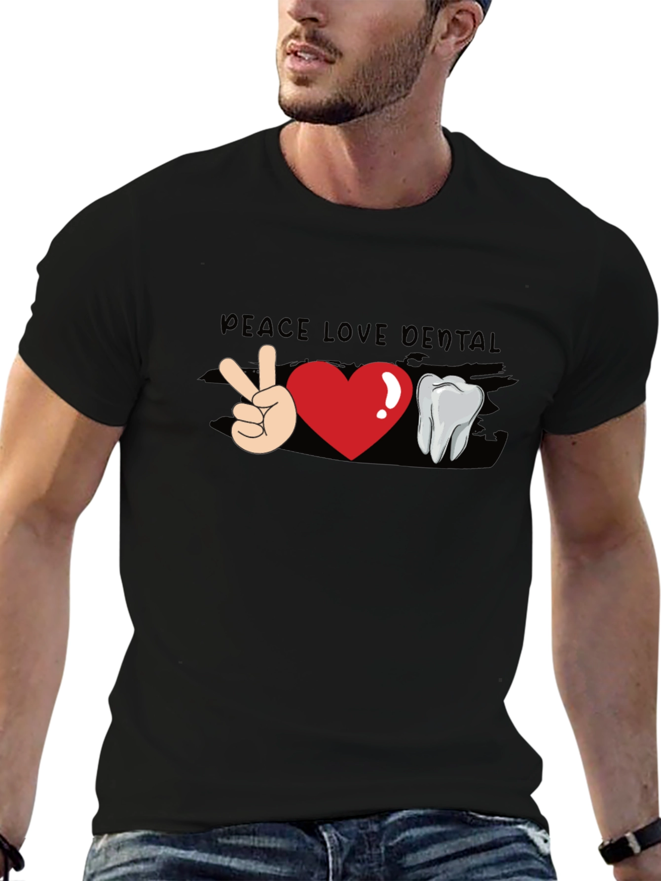 Peace Love Dental T-Shirt - Funny Dentist Tee