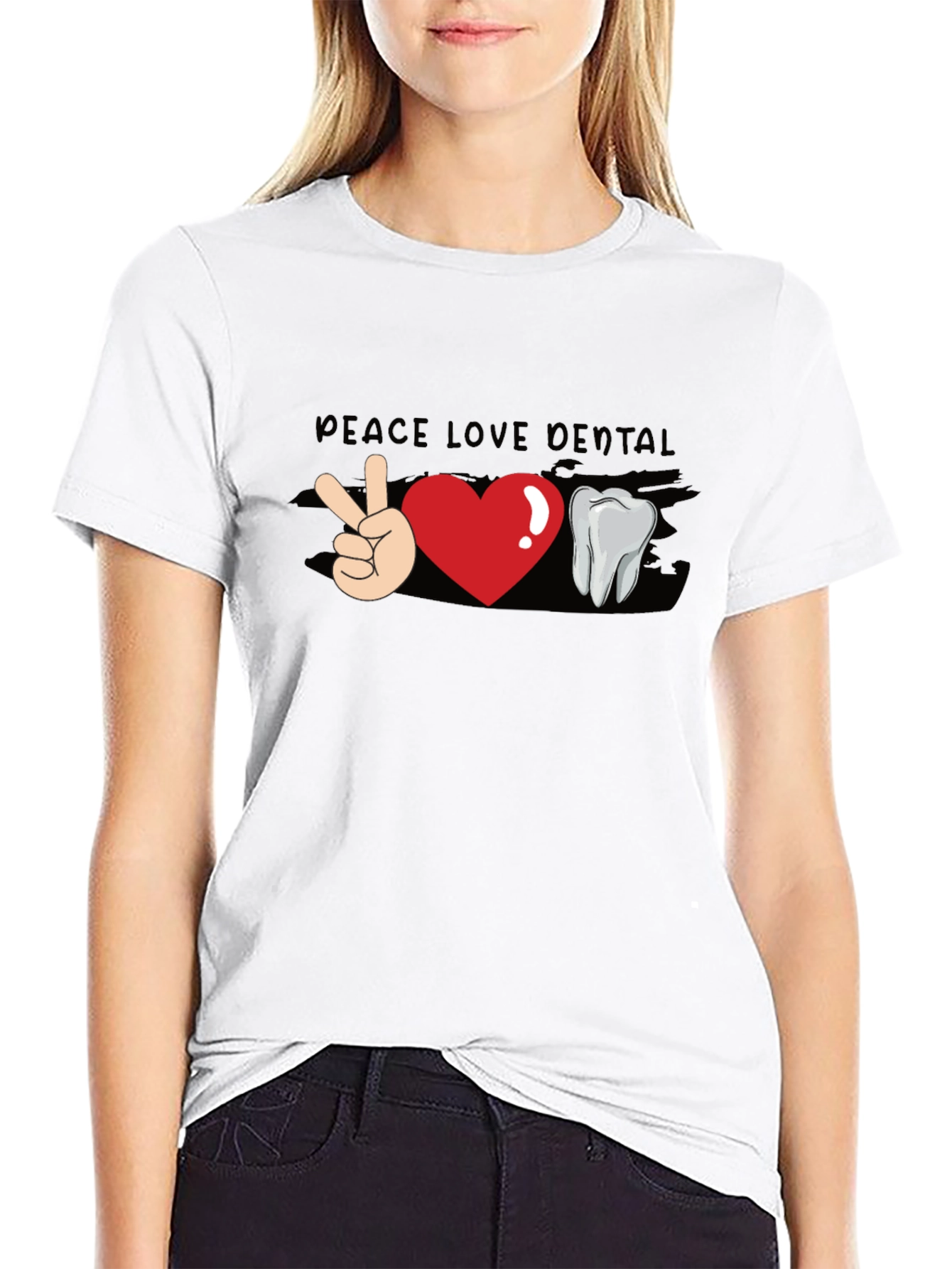 Peace Love Dental T-Shirt - Funny Dentist Tee