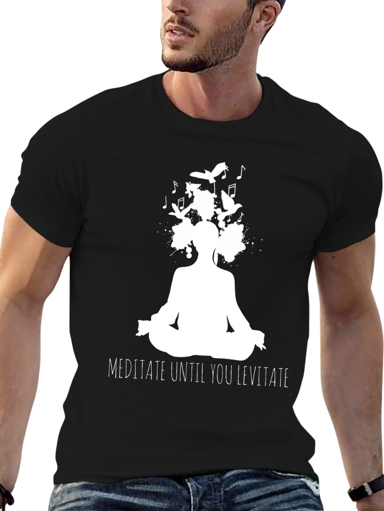 Meditate Until You Levitate Black T-Shirt