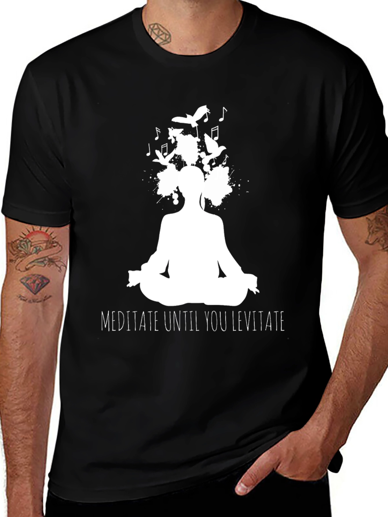 Meditate Until You Levitate Black T-Shirt