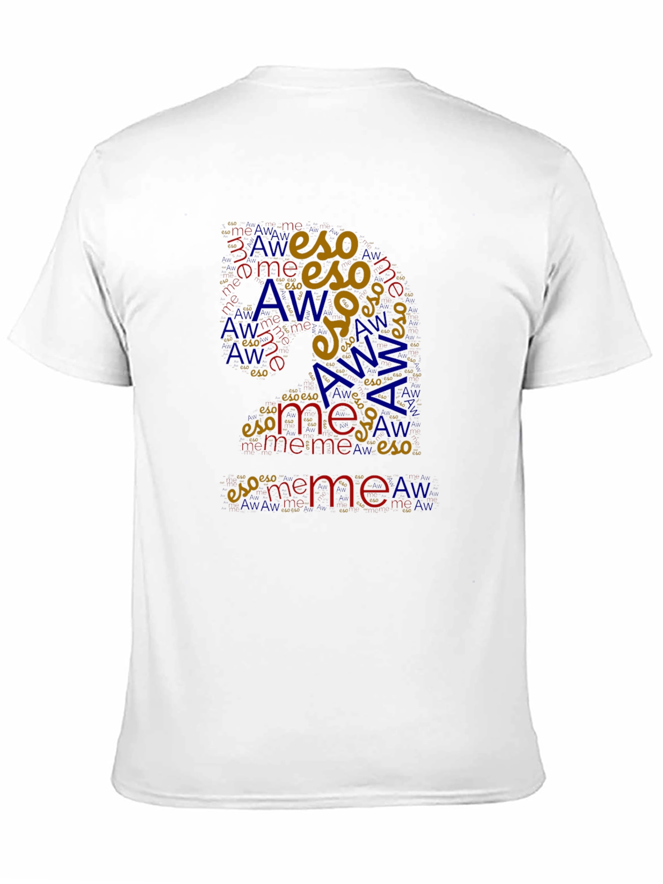 Word Art Black T-Shirt: Eso Me and Aw