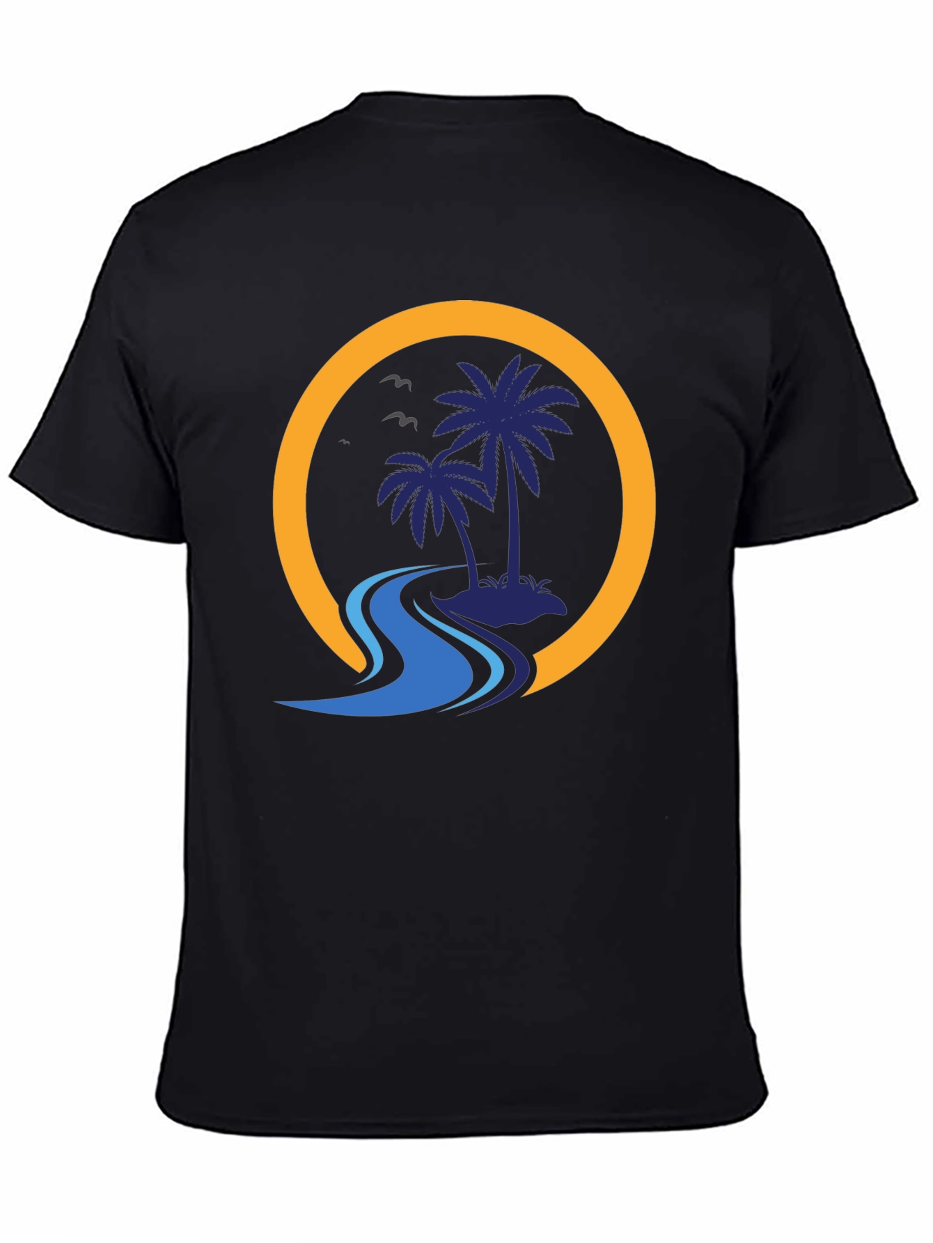 Palm Island Graphic Black T-Shirt