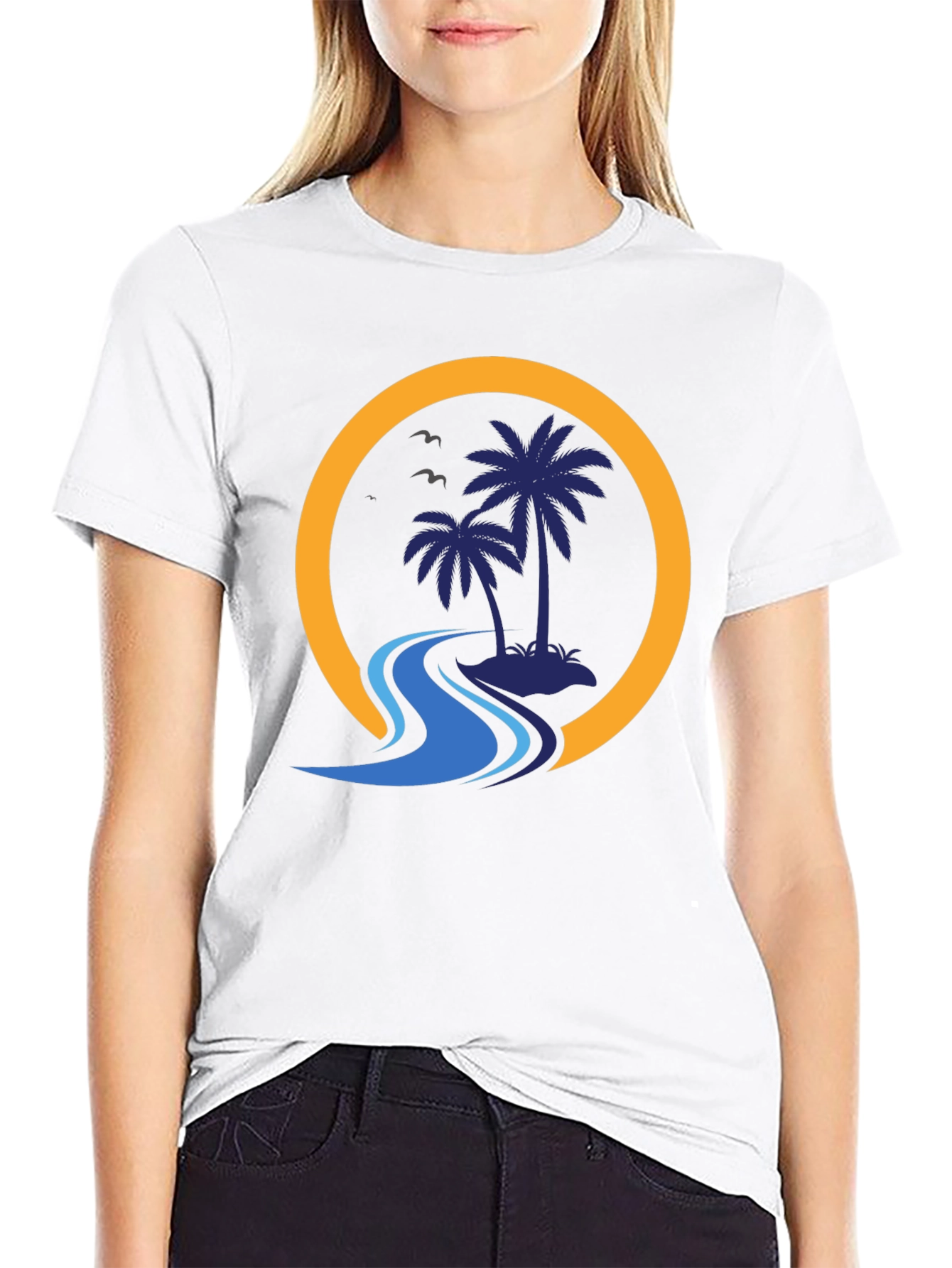 Palm Island Graphic Black T-Shirt
