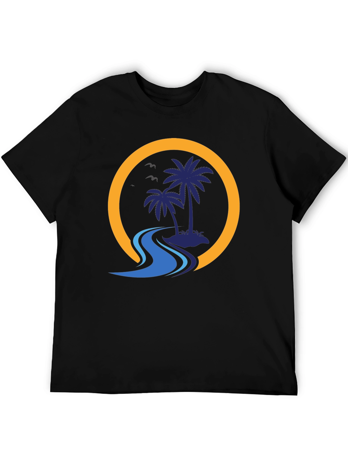 Palm Island Graphic Black T-Shirt