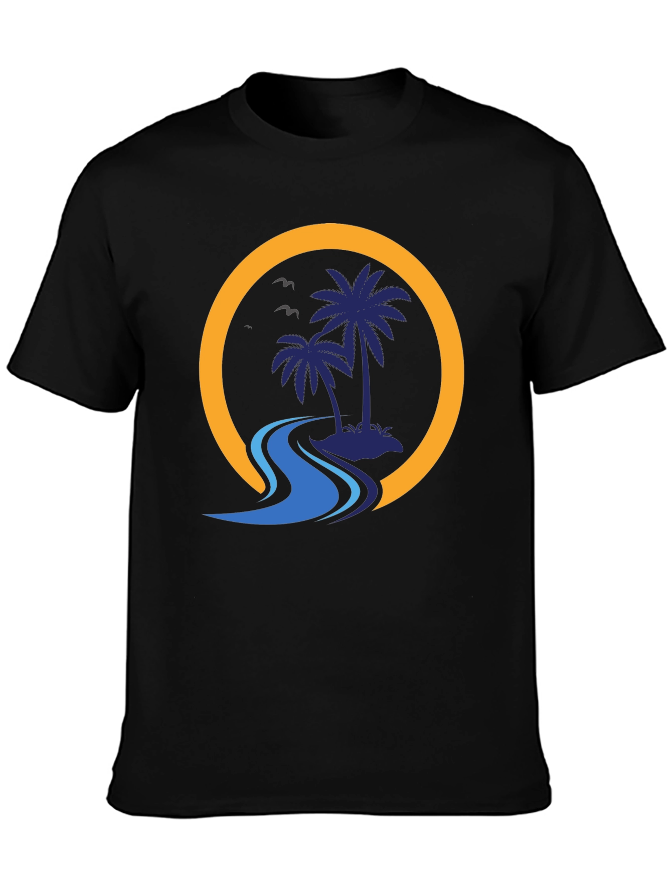 Palm Island Graphic Black T-Shirt