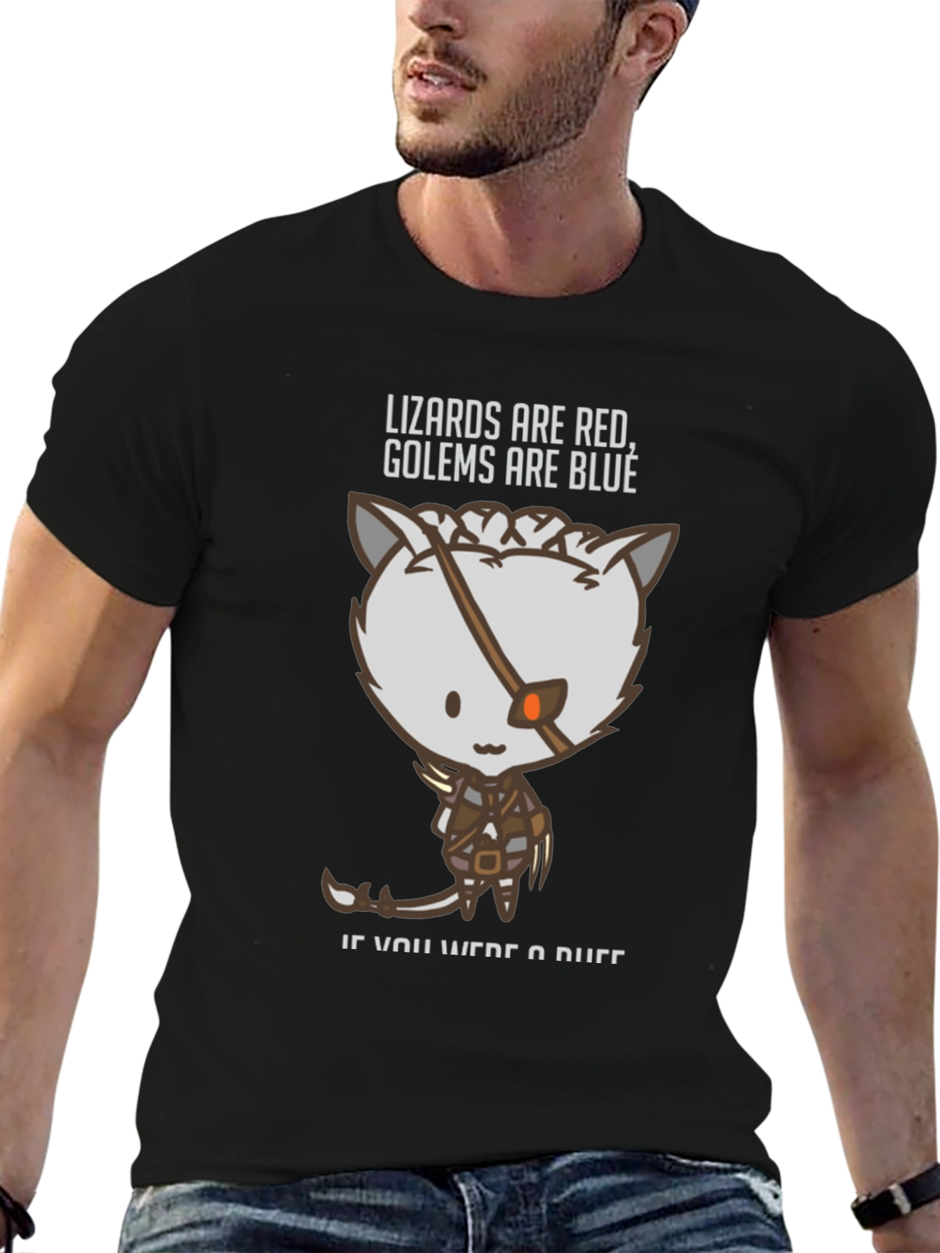Lizards Are Red Golems Are Blue Graphic T-Shirt