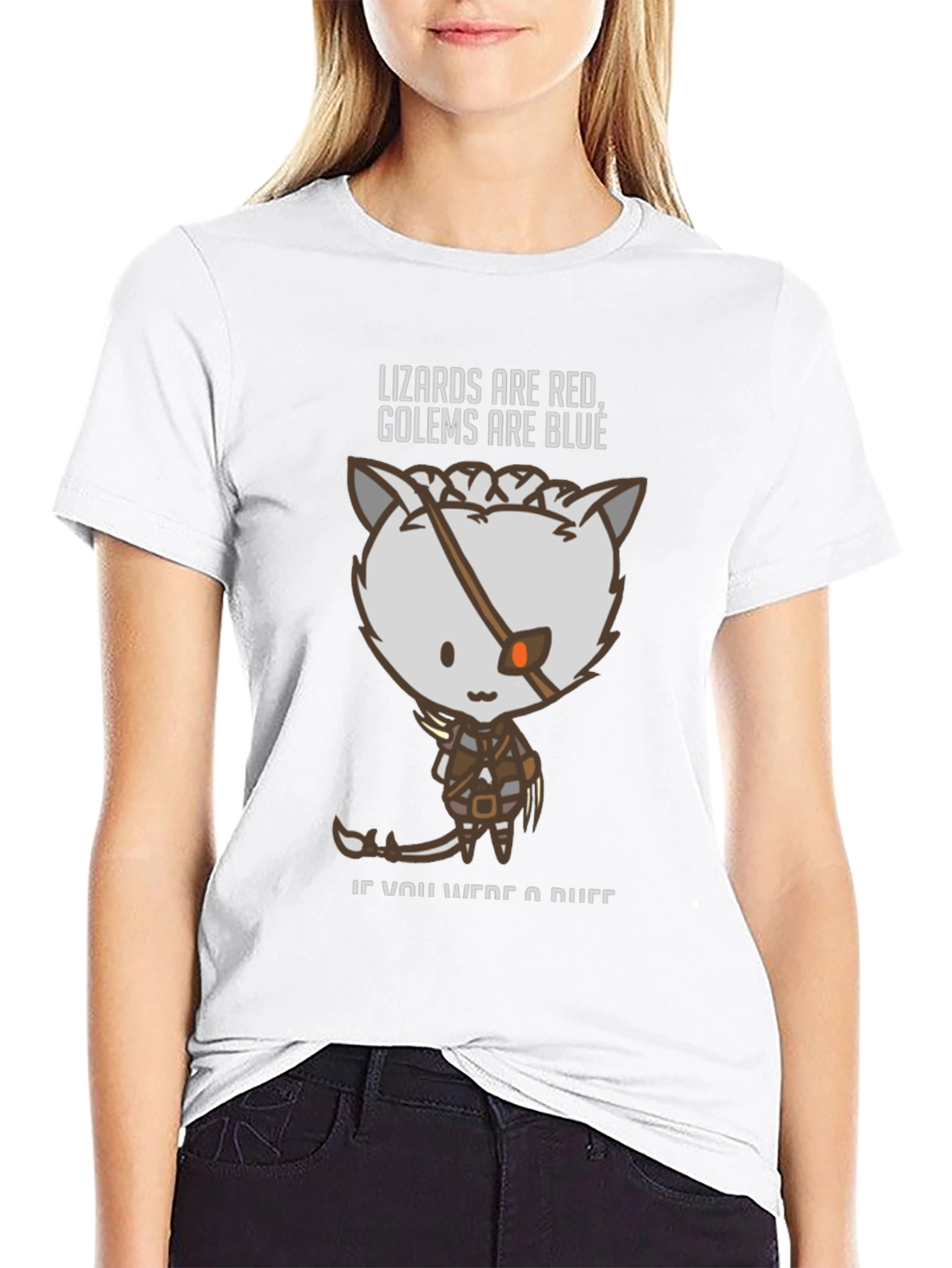 Lizards Are Red Golems Are Blue Graphic T-Shirt