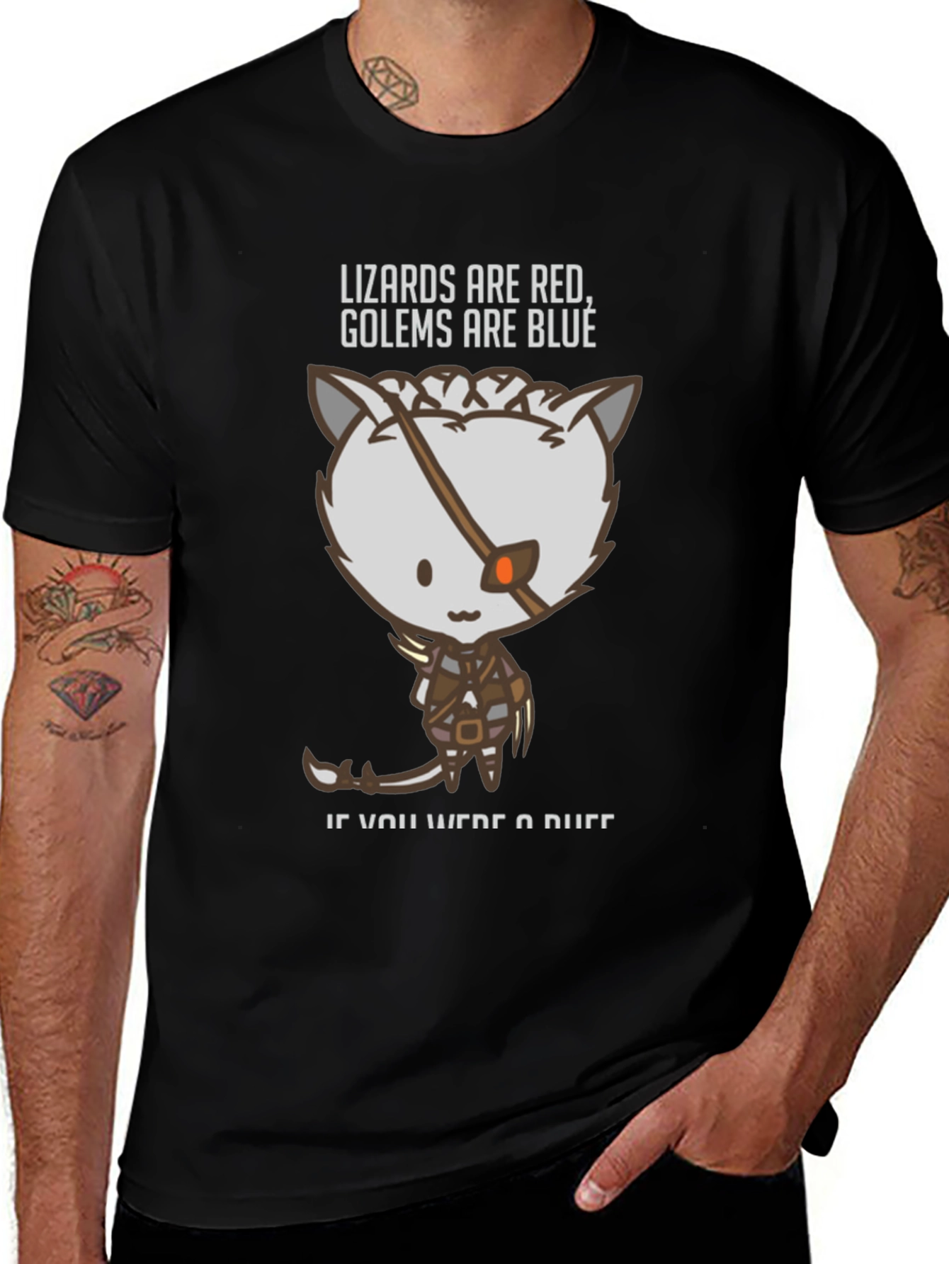 Lizards Are Red Golems Are Blue Graphic T-Shirt