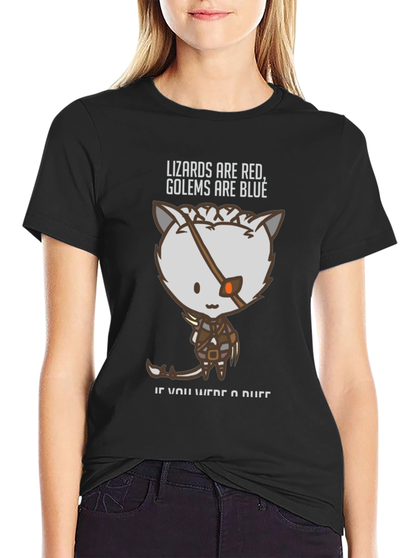 Lizards Are Red Golems Are Blue Graphic T-Shirt