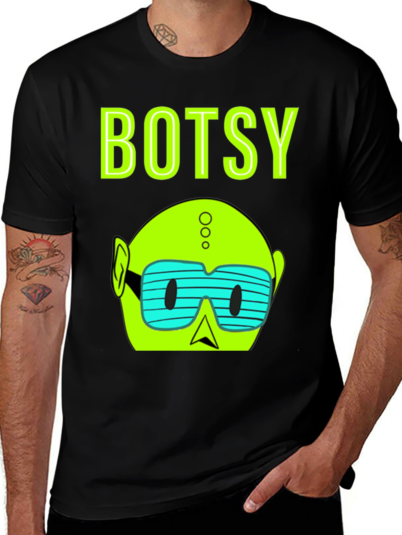 Botsy Graphic T-Shirt - Black Cotton Tee