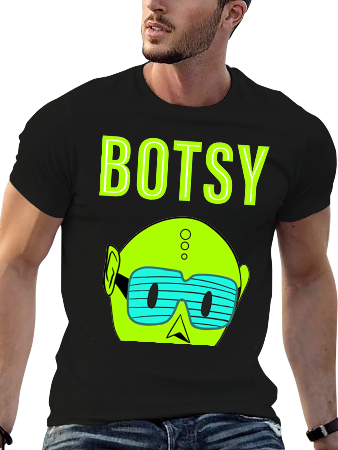 Botsy Graphic T-Shirt - Black Cotton Tee