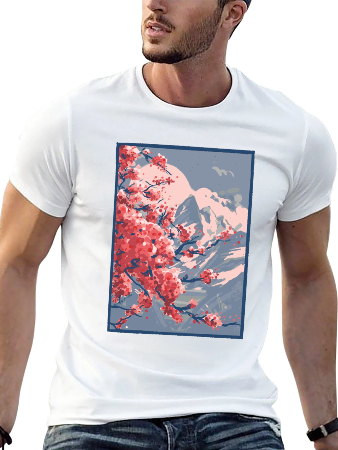 Sakura Mountain Black T-Shirt