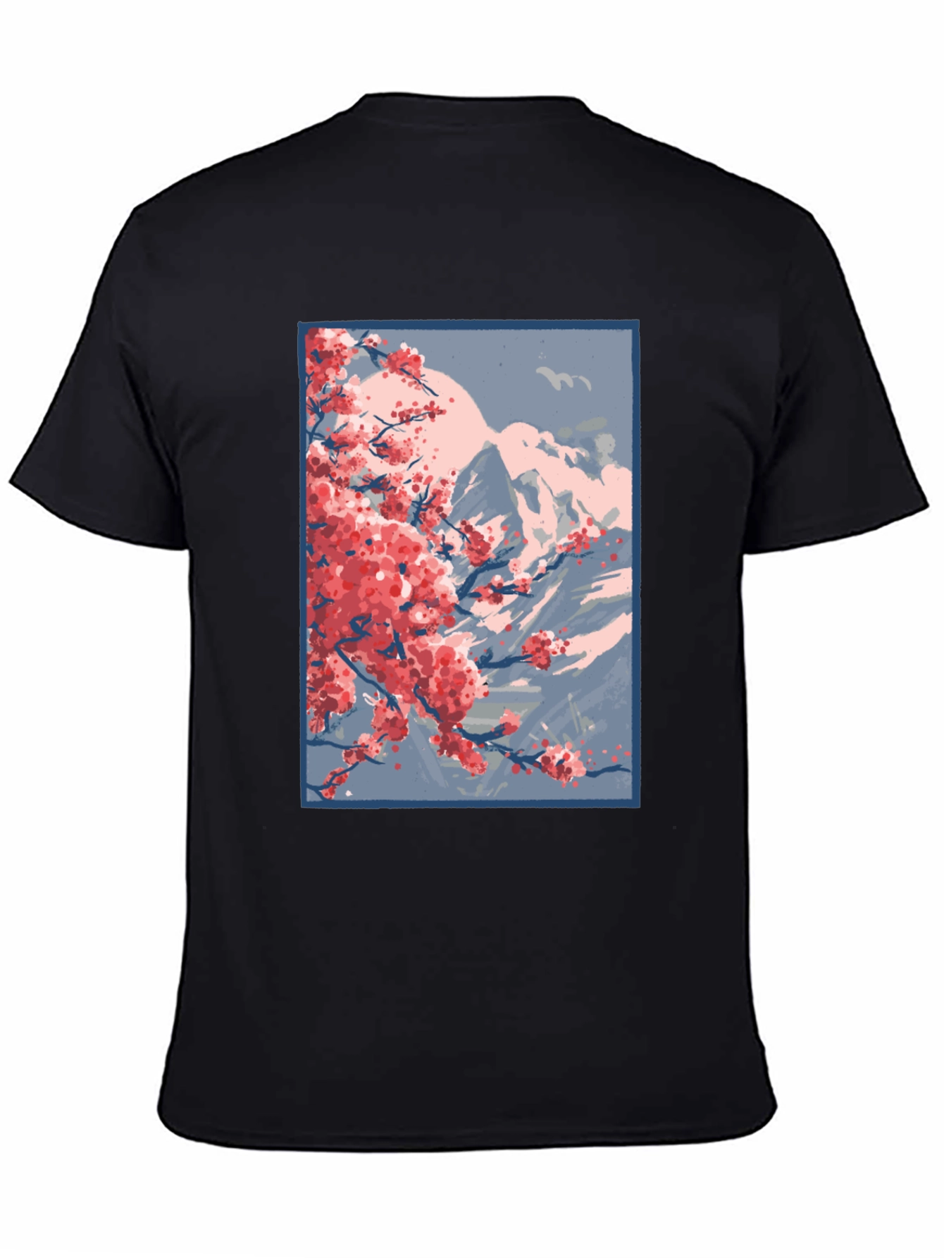 Sakura Mountain Black T-Shirt