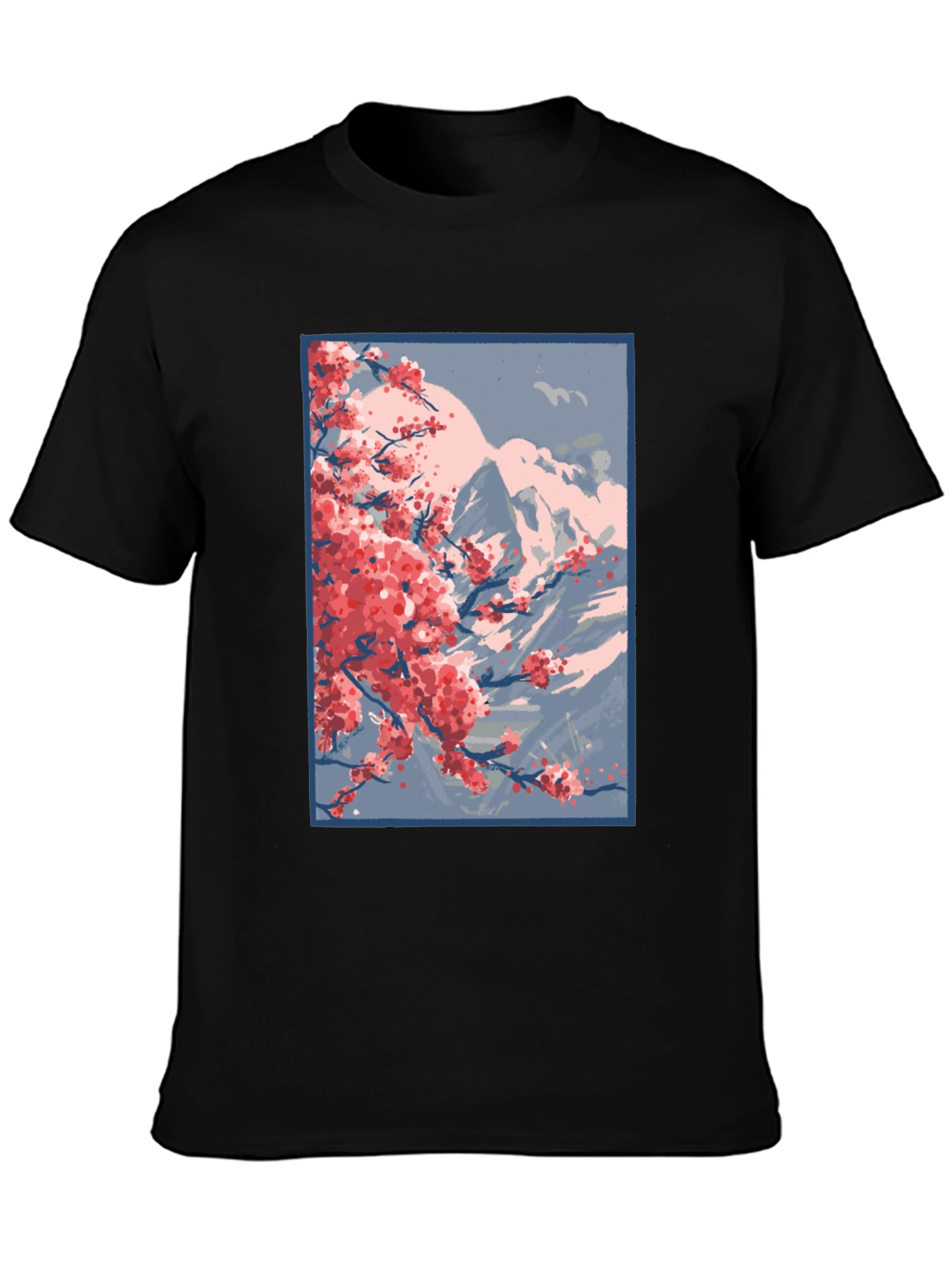 Sakura Mountain Black T-Shirt