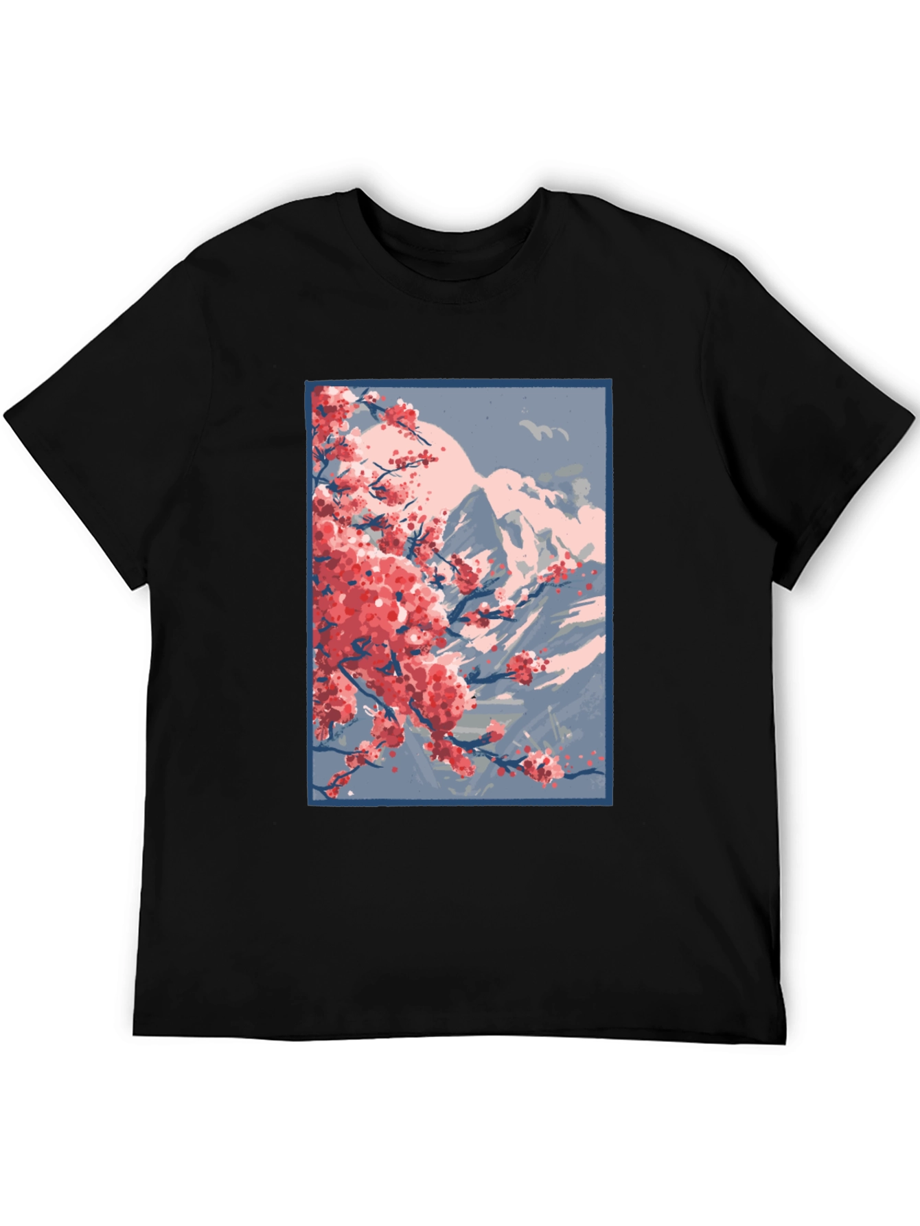Sakura Mountain Black T-Shirt