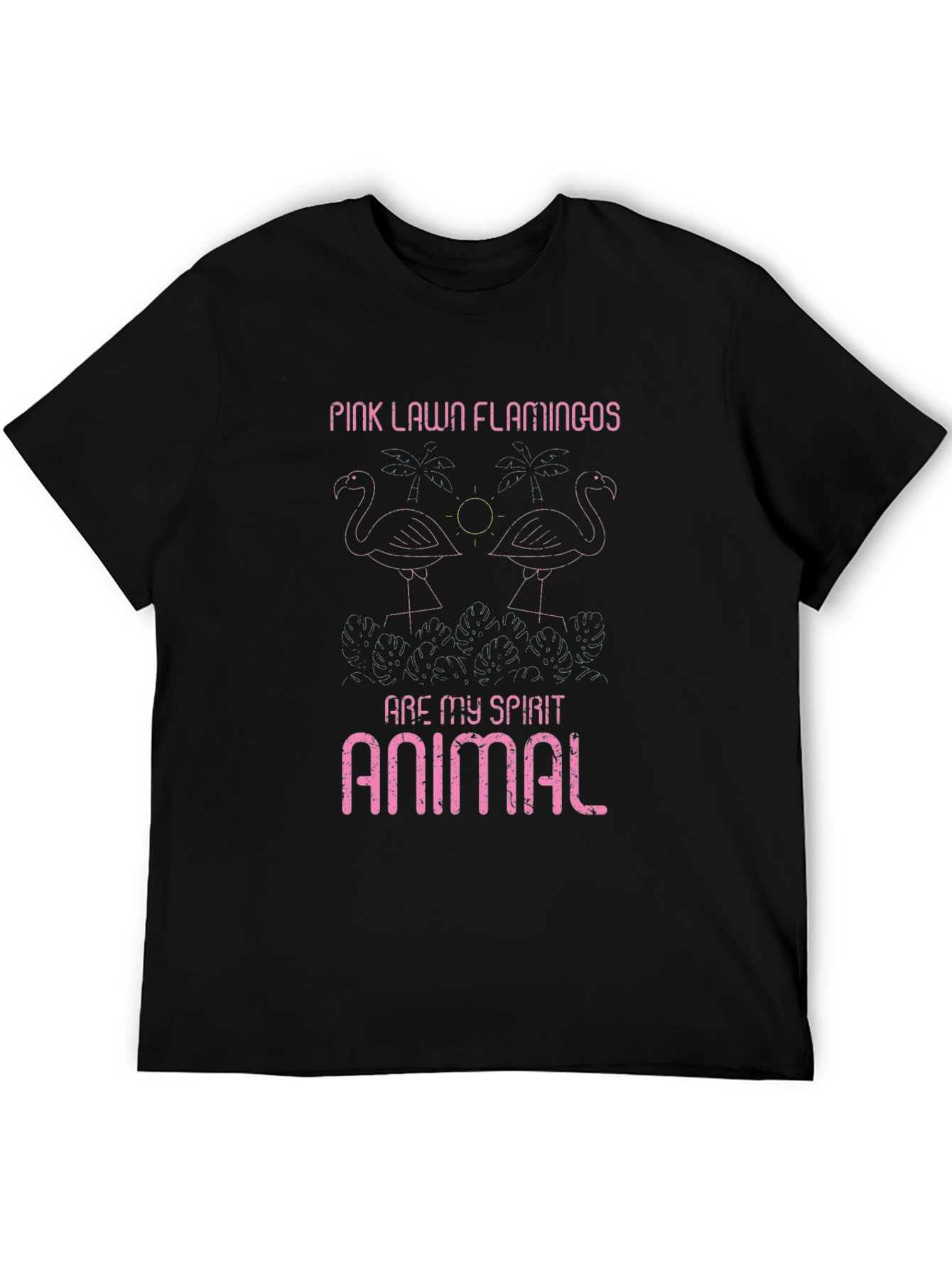 Pink Lawn Flamingos Graphic Tee - Spirit Animal T-Shirt