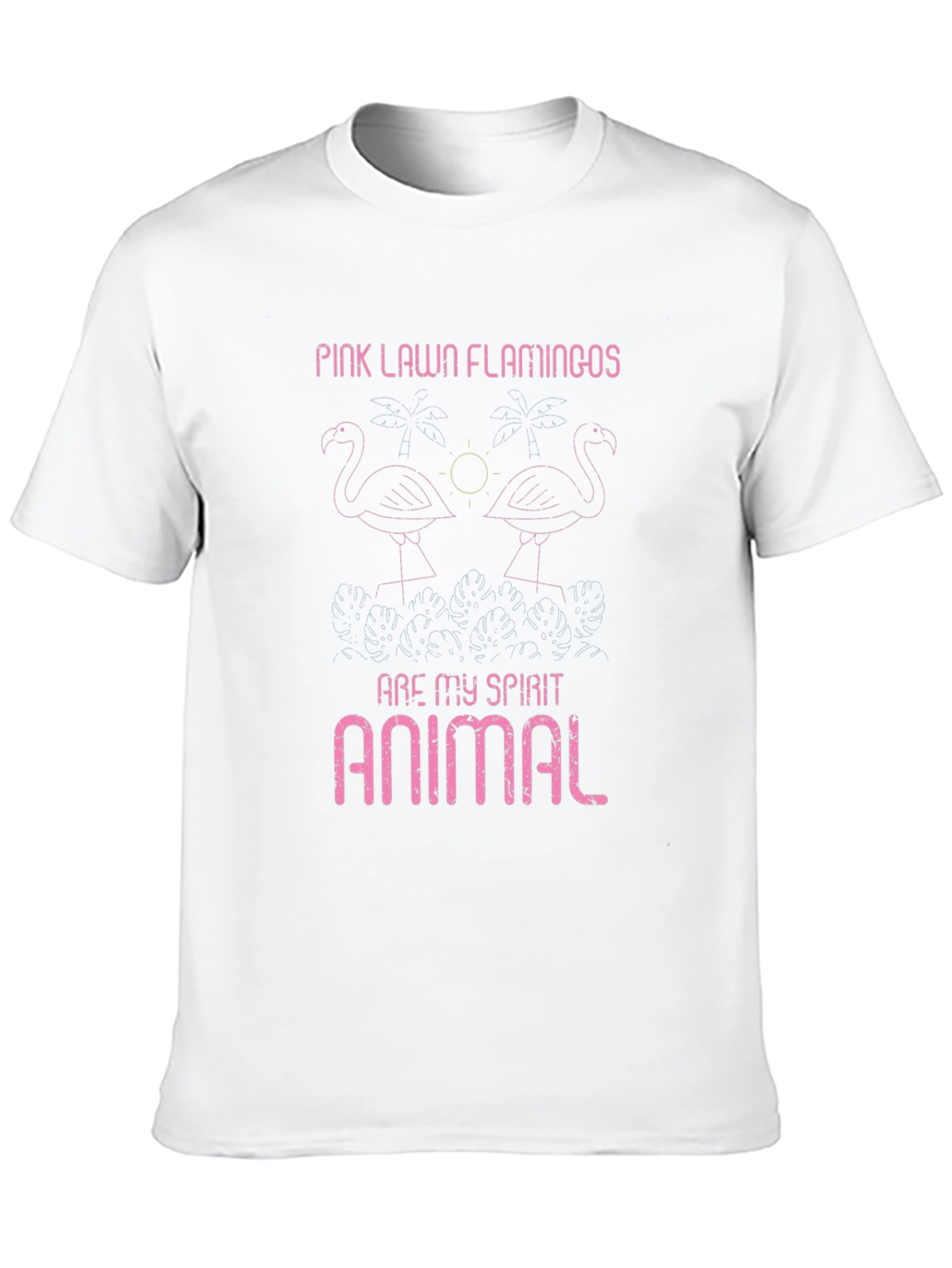 Pink Lawn Flamingos Graphic Tee - Spirit Animal T-Shirt
