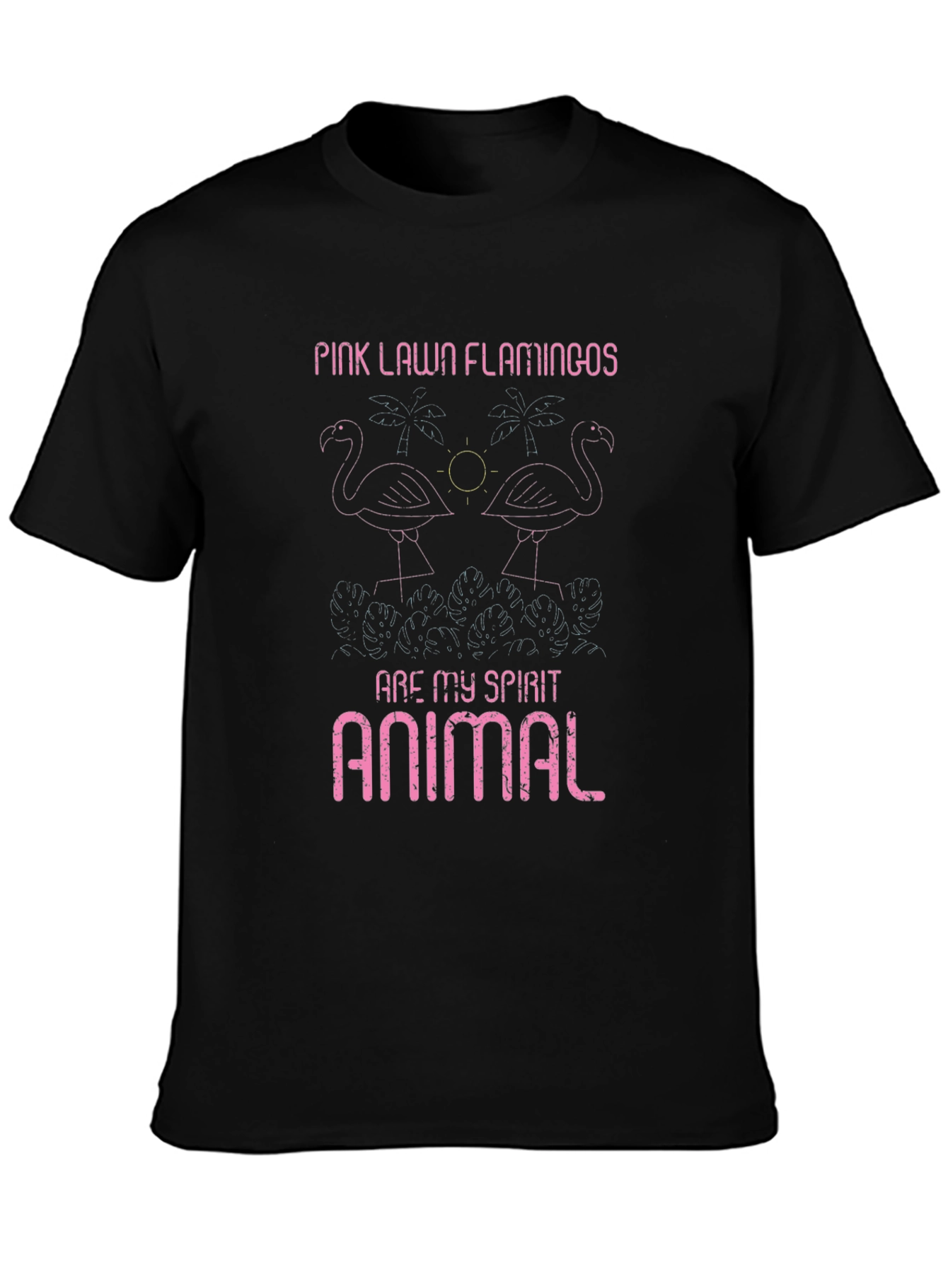 Pink Lawn Flamingos Graphic Tee - Spirit Animal T-Shirt