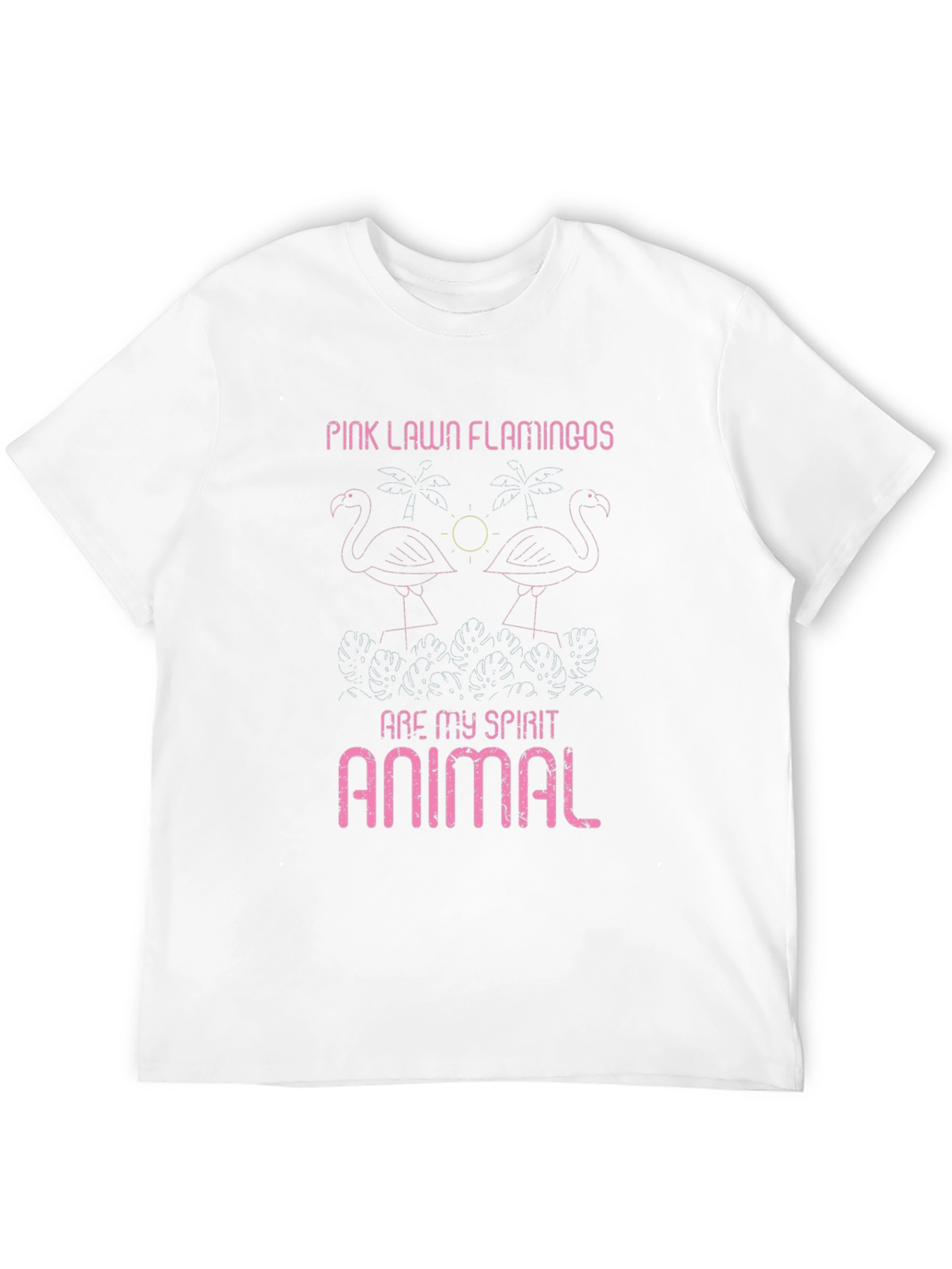 Pink Lawn Flamingos Graphic Tee - Spirit Animal T-Shirt