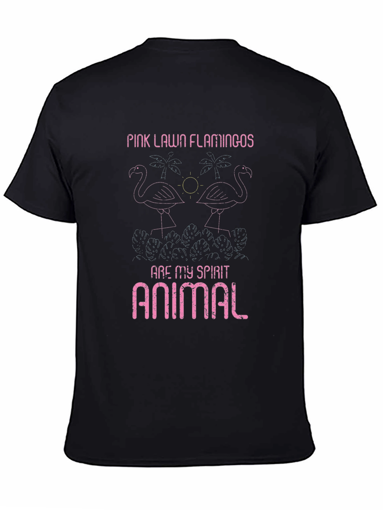 Pink Lawn Flamingos Graphic Tee - Spirit Animal T-Shirt